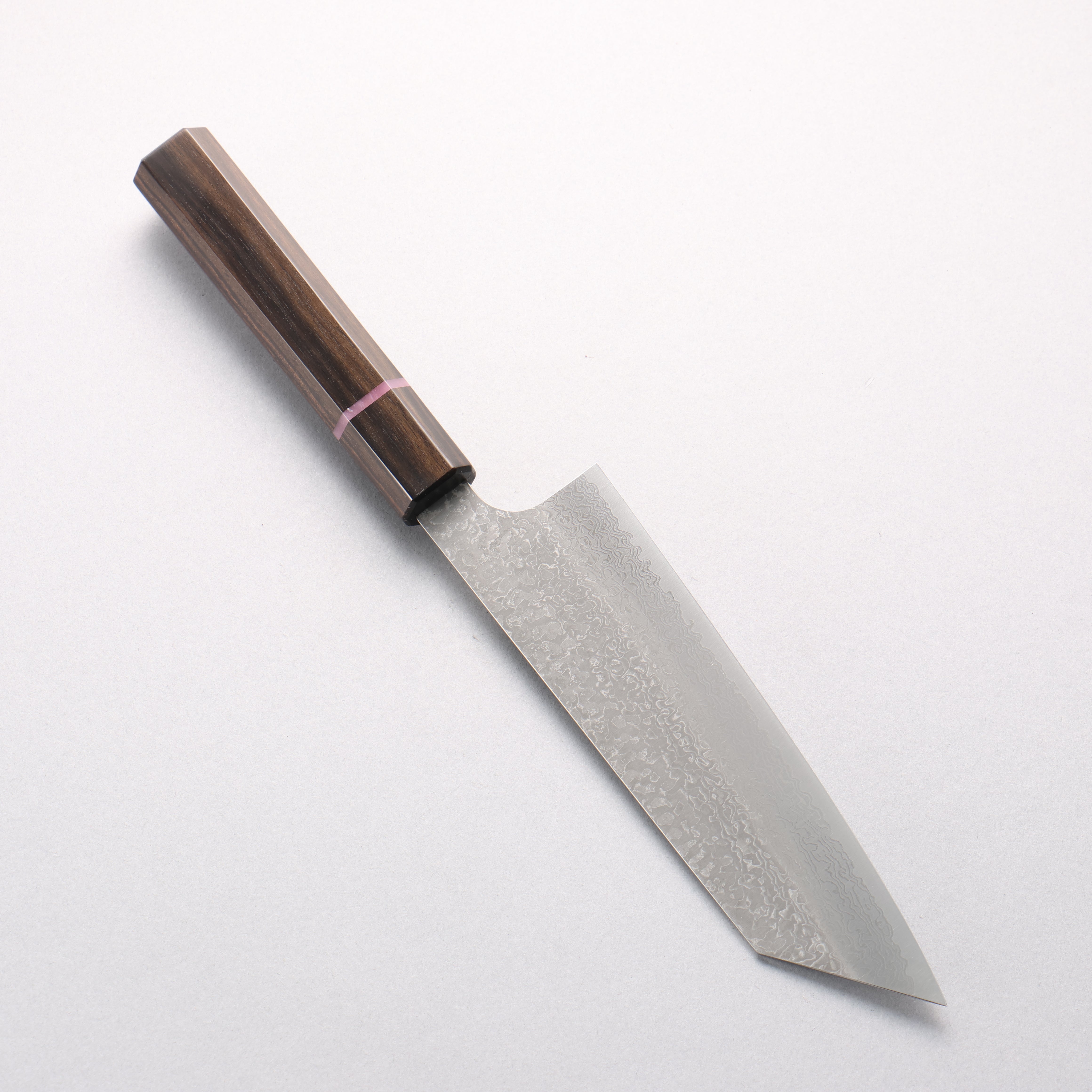 Kei Kobayashi SG2 Damascus Bunka 170mm Striped Ebony Wood & Pink Ring Handle - Seisuke Knife