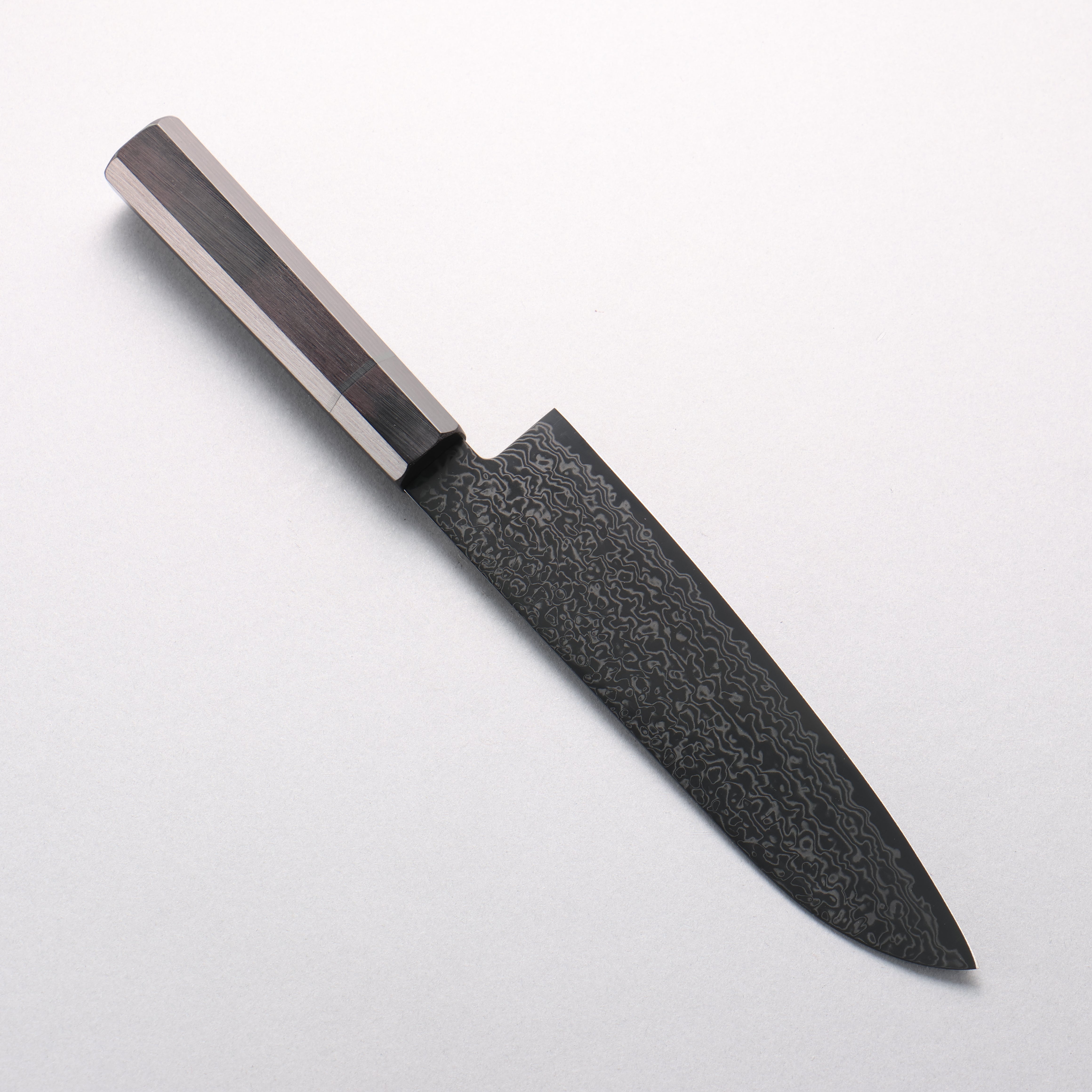 Seisuke SG2 Black Damascus Santoku 180mm Black Pakkawood Handle - Seisuke Knife