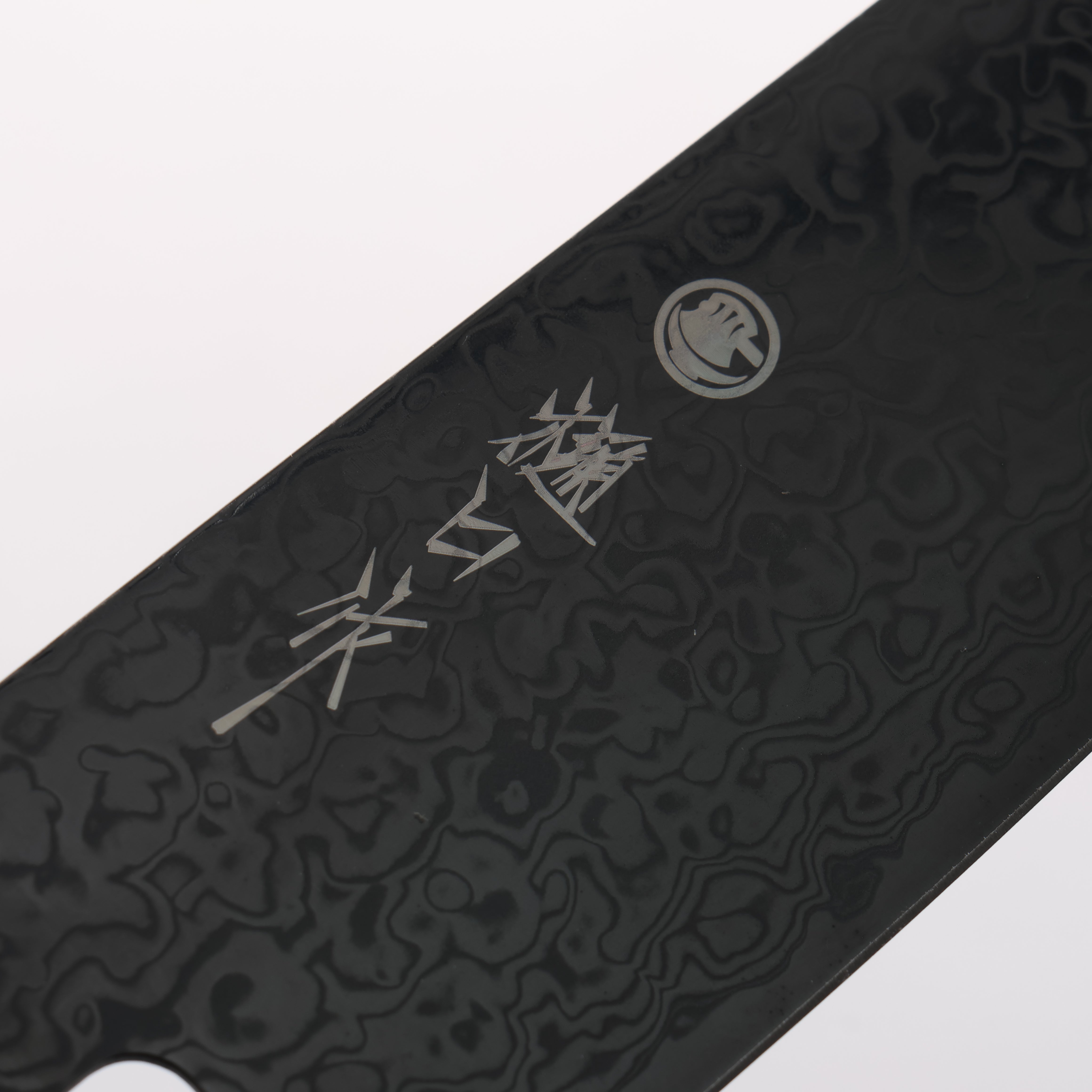 Seisuke SG2 Black Damascus Santoku 180mm Black & Navy Pakkawood Handle - Seisuke Knife