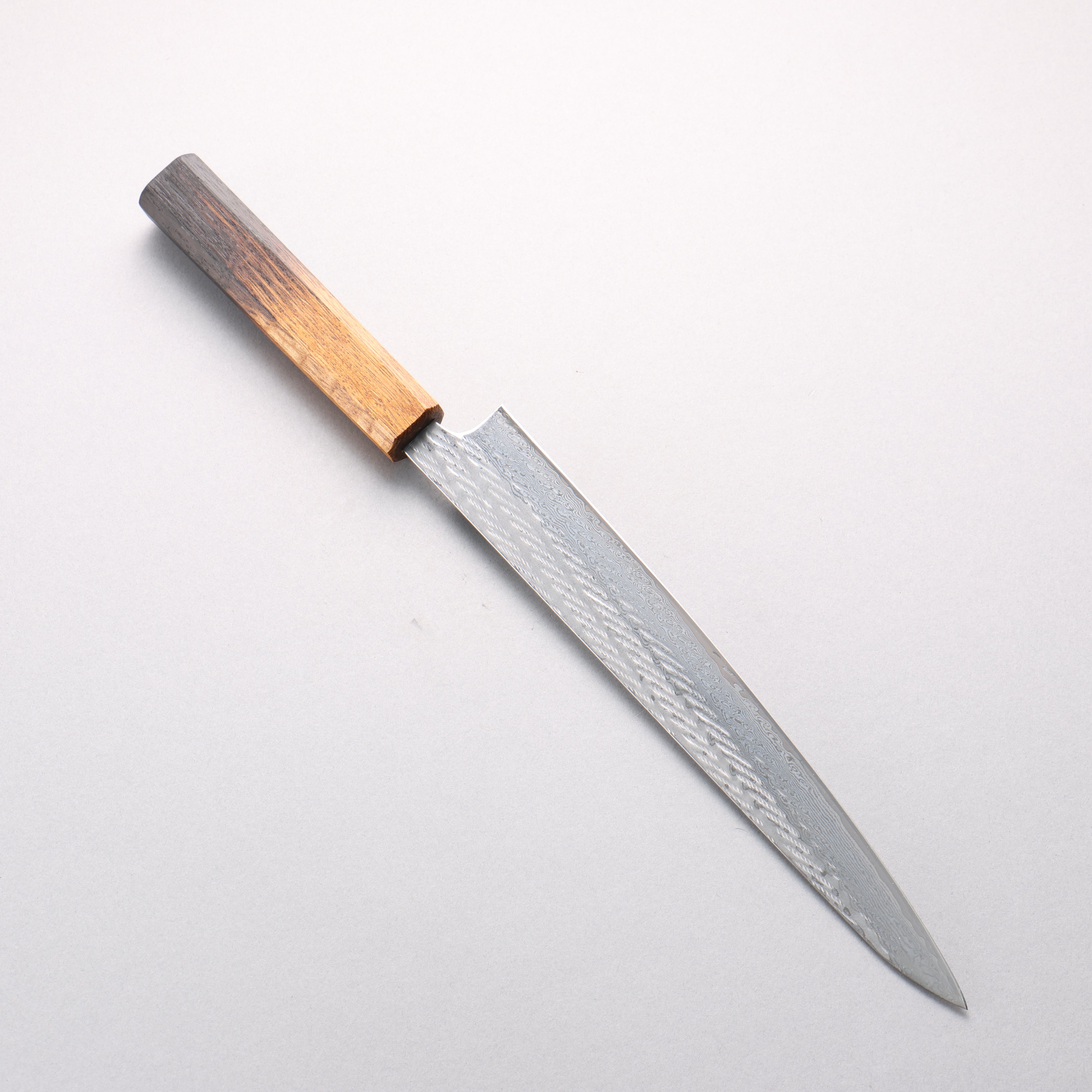 Seisuke AUS10 Damascus Rope Pattern Sujihiki 240mm Burnt Oak Handle - Seisuke Knife