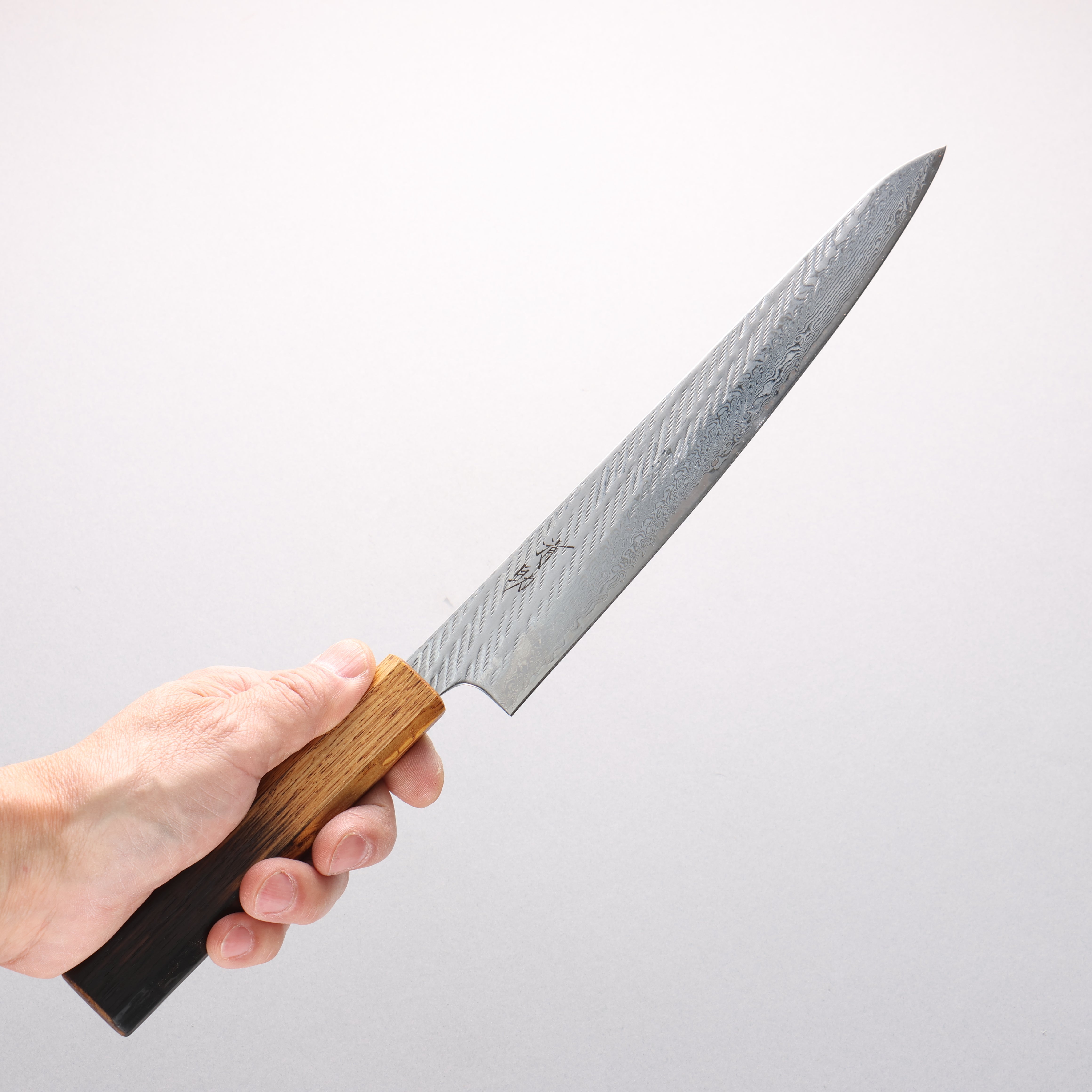 Seisuke AUS10 Damascus Rope Pattern Sujihiki 240mm Burnt Oak Handle - Seisuke Knife
