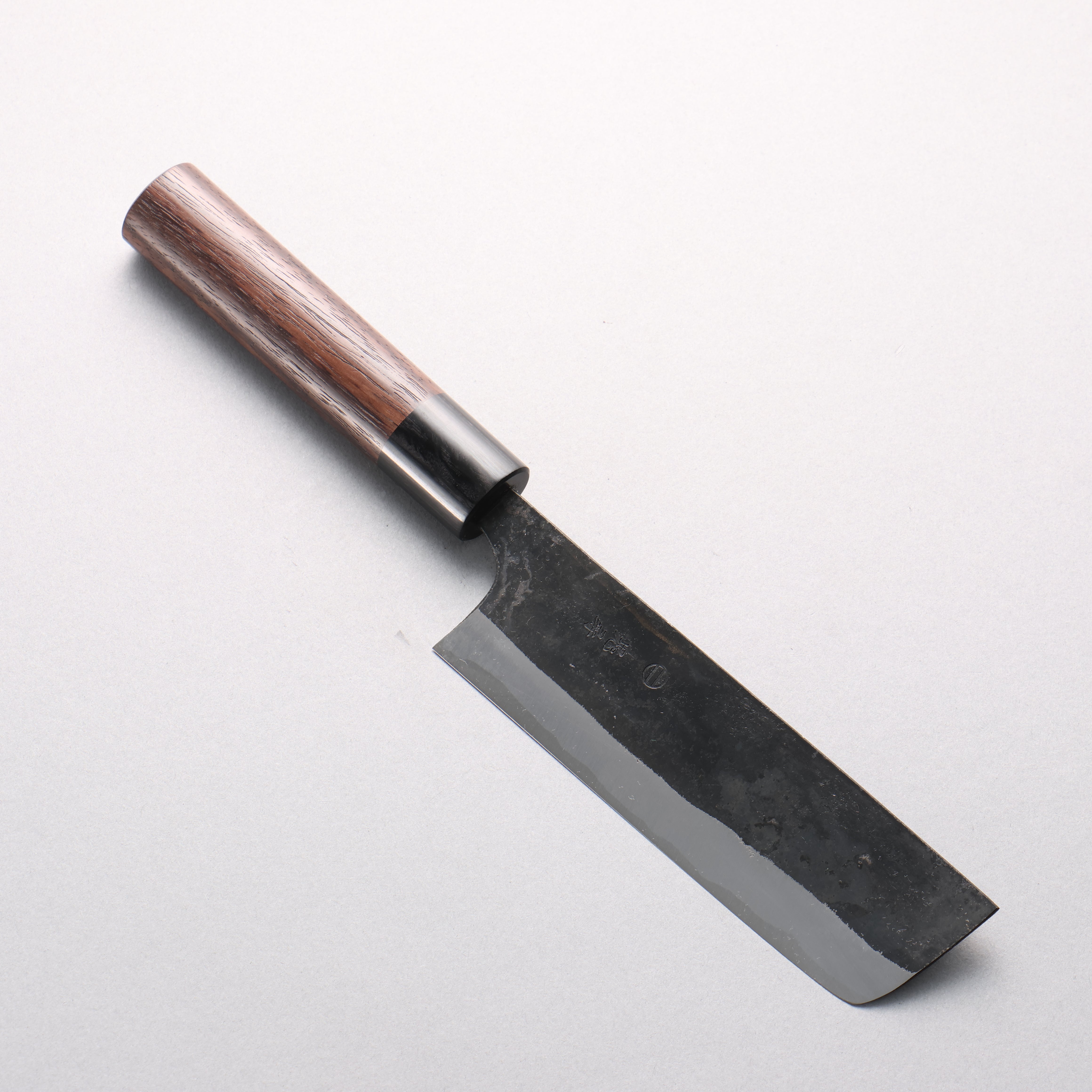 Onihiro White Steel No.1 Black Finished Nakiri 140mm Shitan & Black Pakkawood Handle - Seisuke Knife