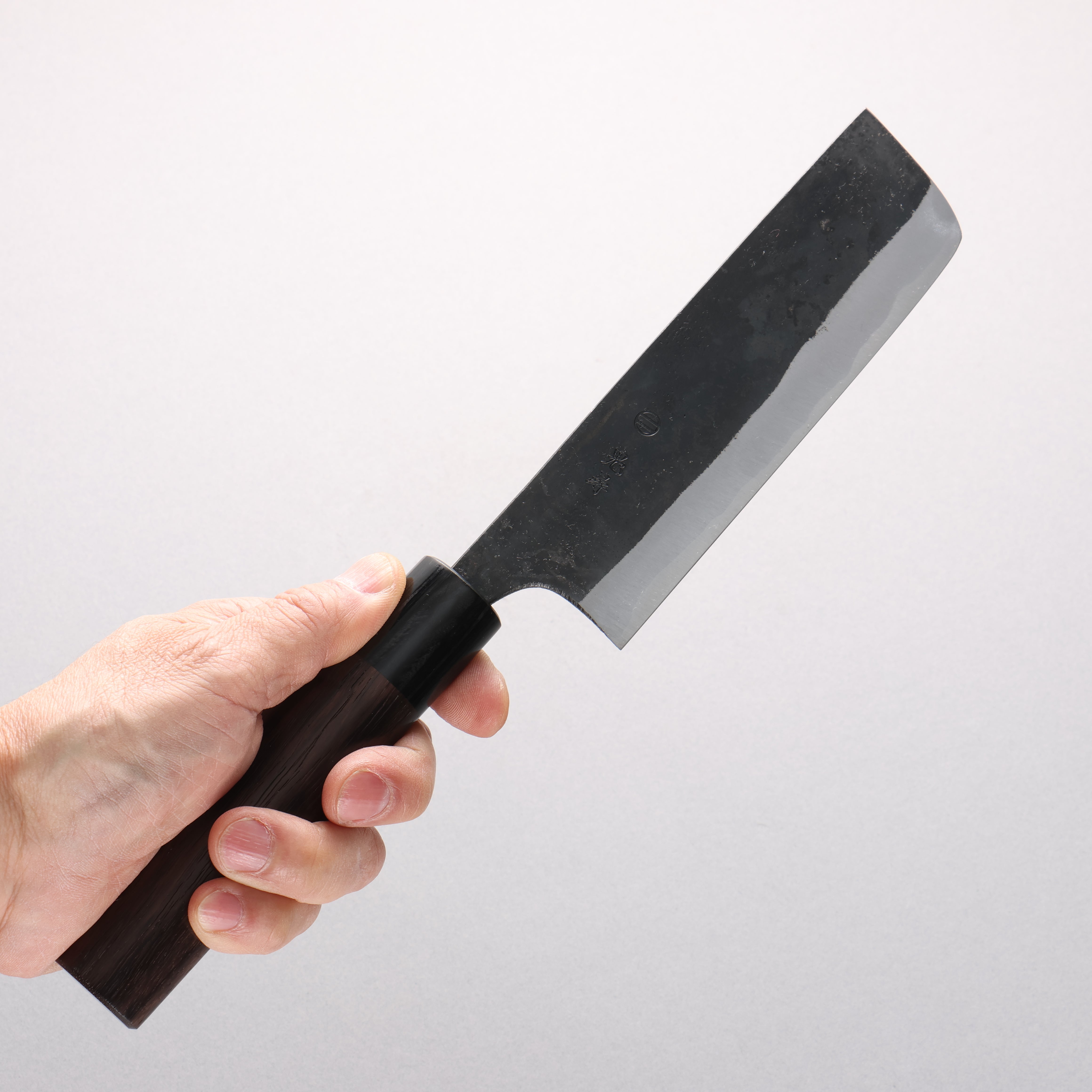 Onihiro White Steel No.1 Black Finished Nakiri 140mm Shitan & Black Pakkawood Handle - Seisuke Knife