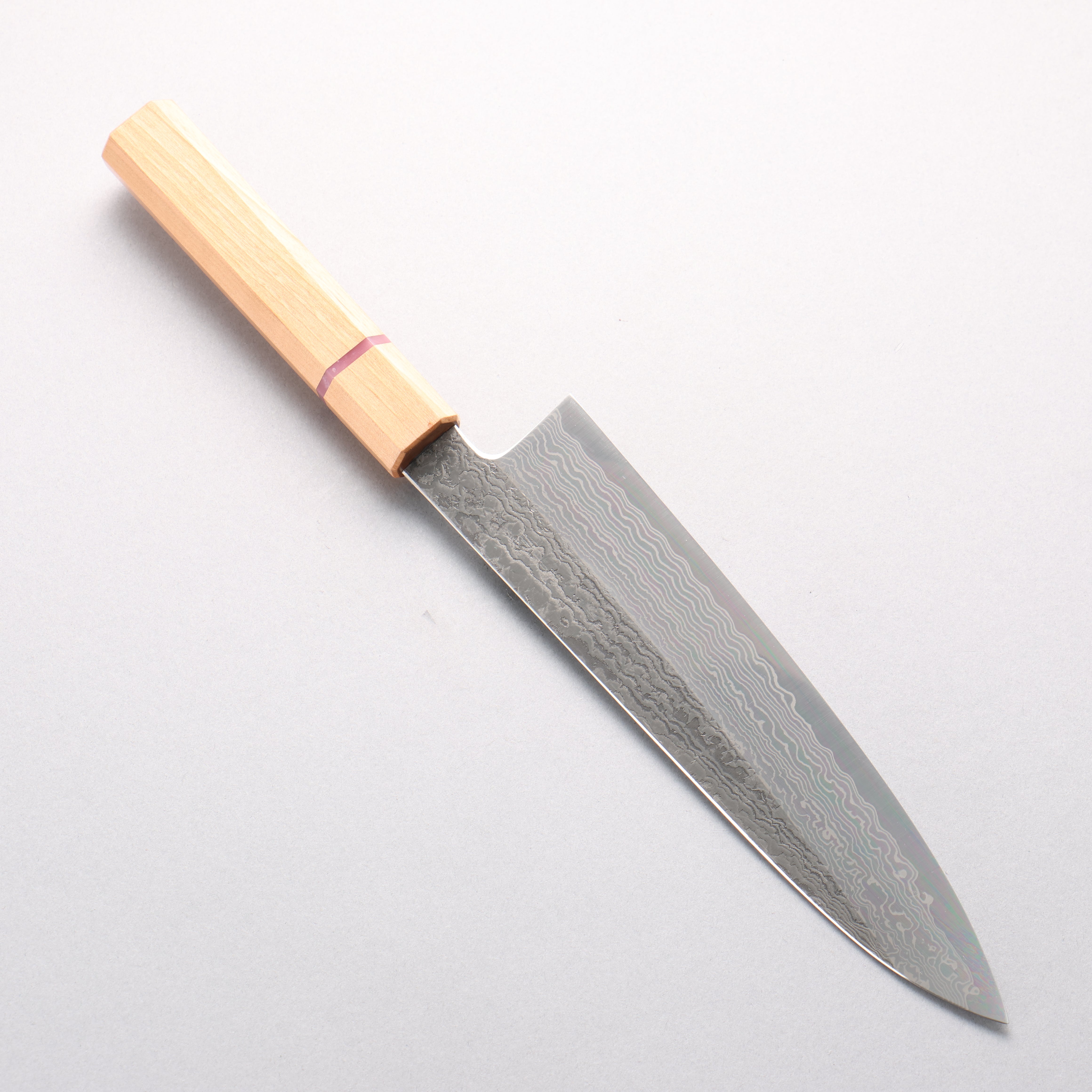 Naohito Myojin SG2 Damascus Nashiji Gyuto 210mm Cherry Wood & Pink Ring Handle - Seisuke Knife