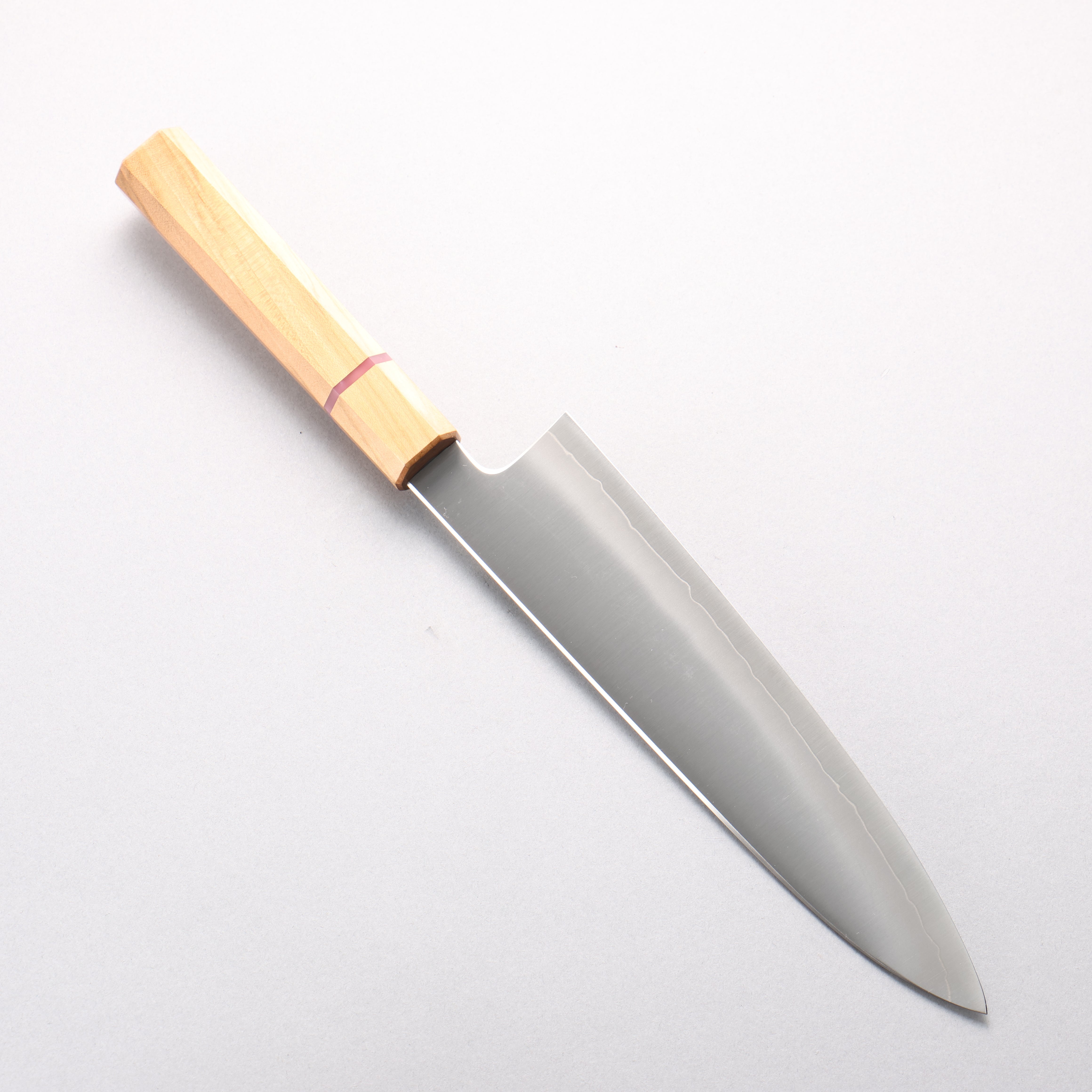Naohito Myojin Cobalt Special Steel Gyuto 210mm Cherry Wood & Pink Ring Handle - Seisuke Knife