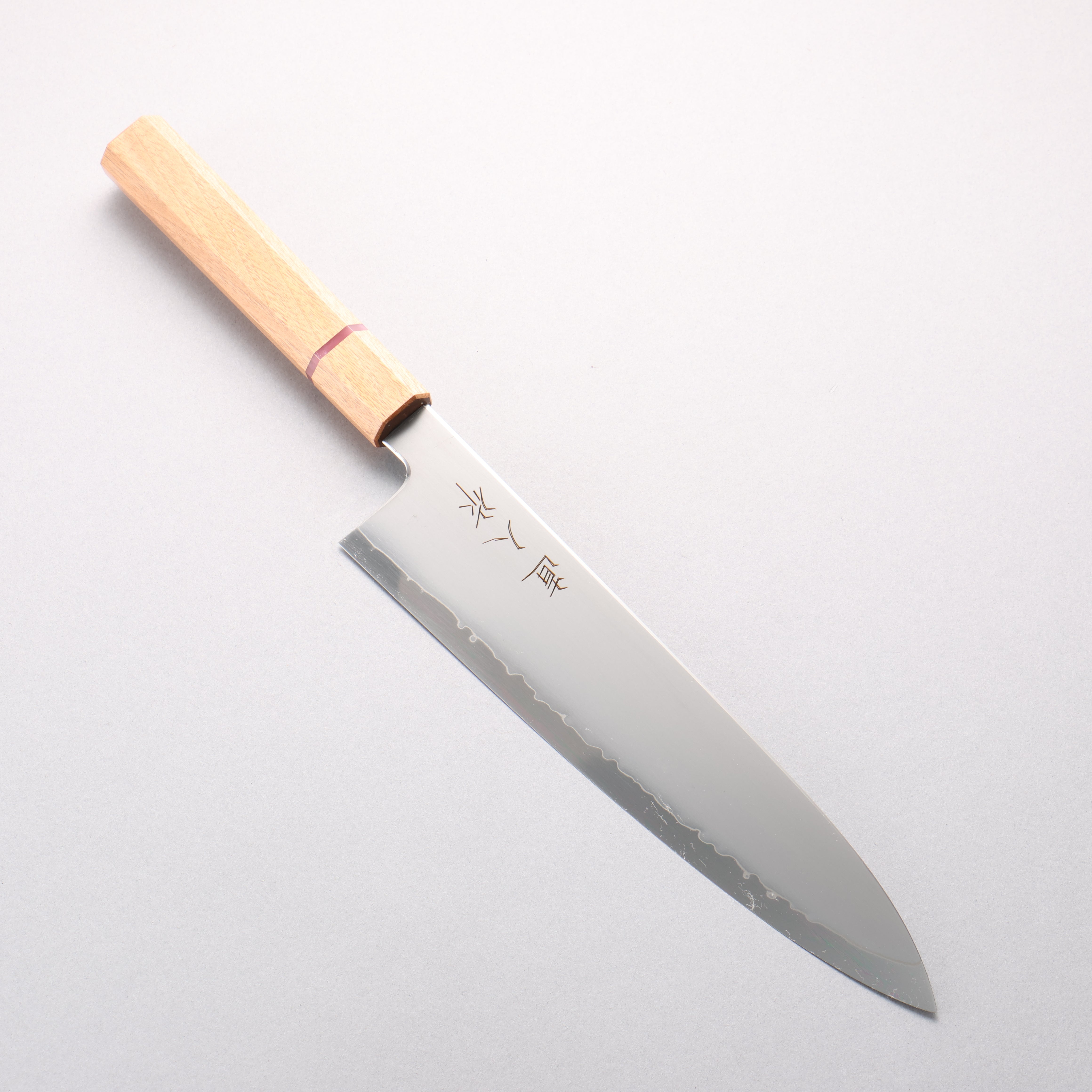 Naohito Myojin SG2 Kasumitogi Gyuto 240mm Cherry Wood & Pink Ring Handle - Seisuke Knife
