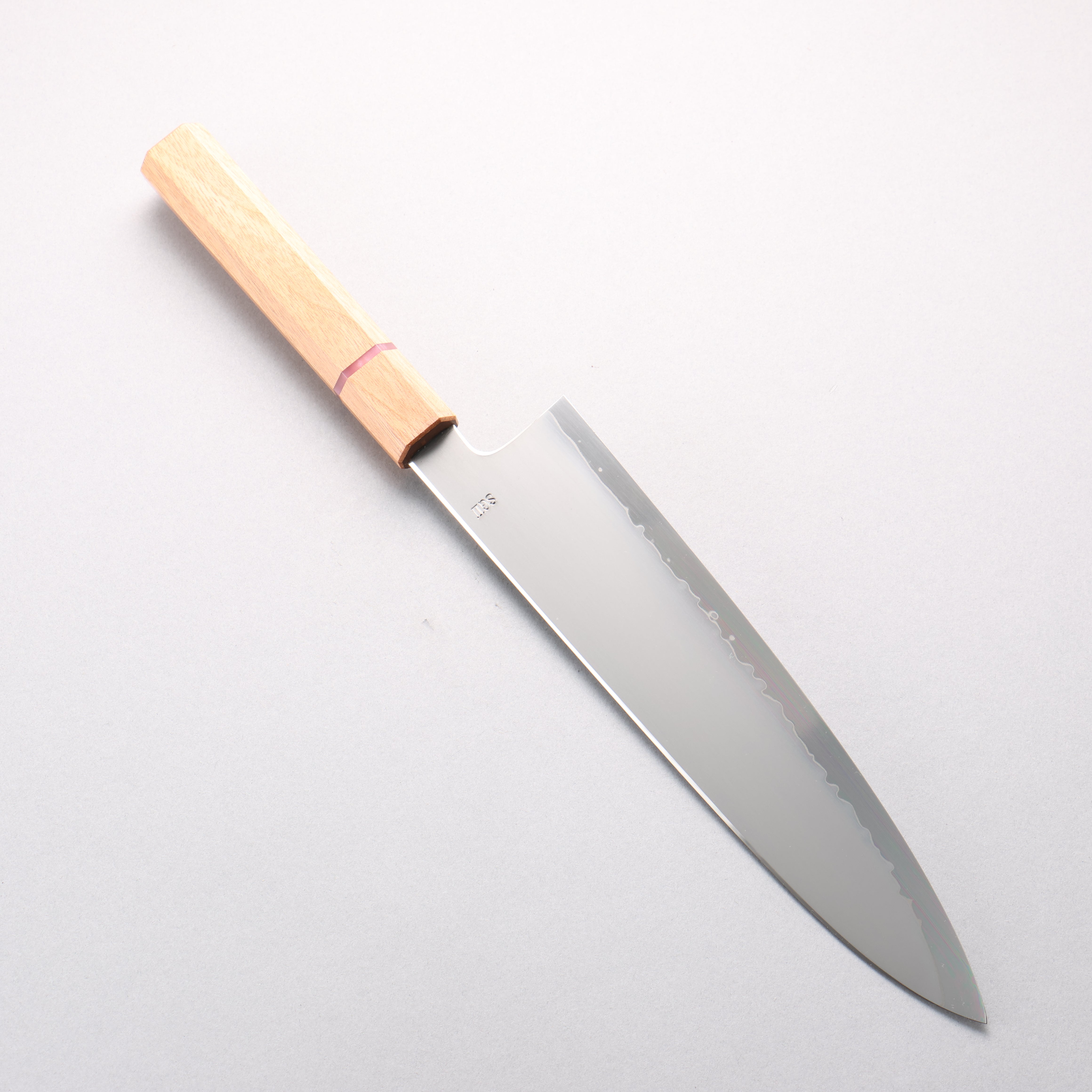 Naohito Myojin SG2 Kasumitogi Gyuto 240mm Cherry Wood & Pink Ring Handle - Seisuke Knife