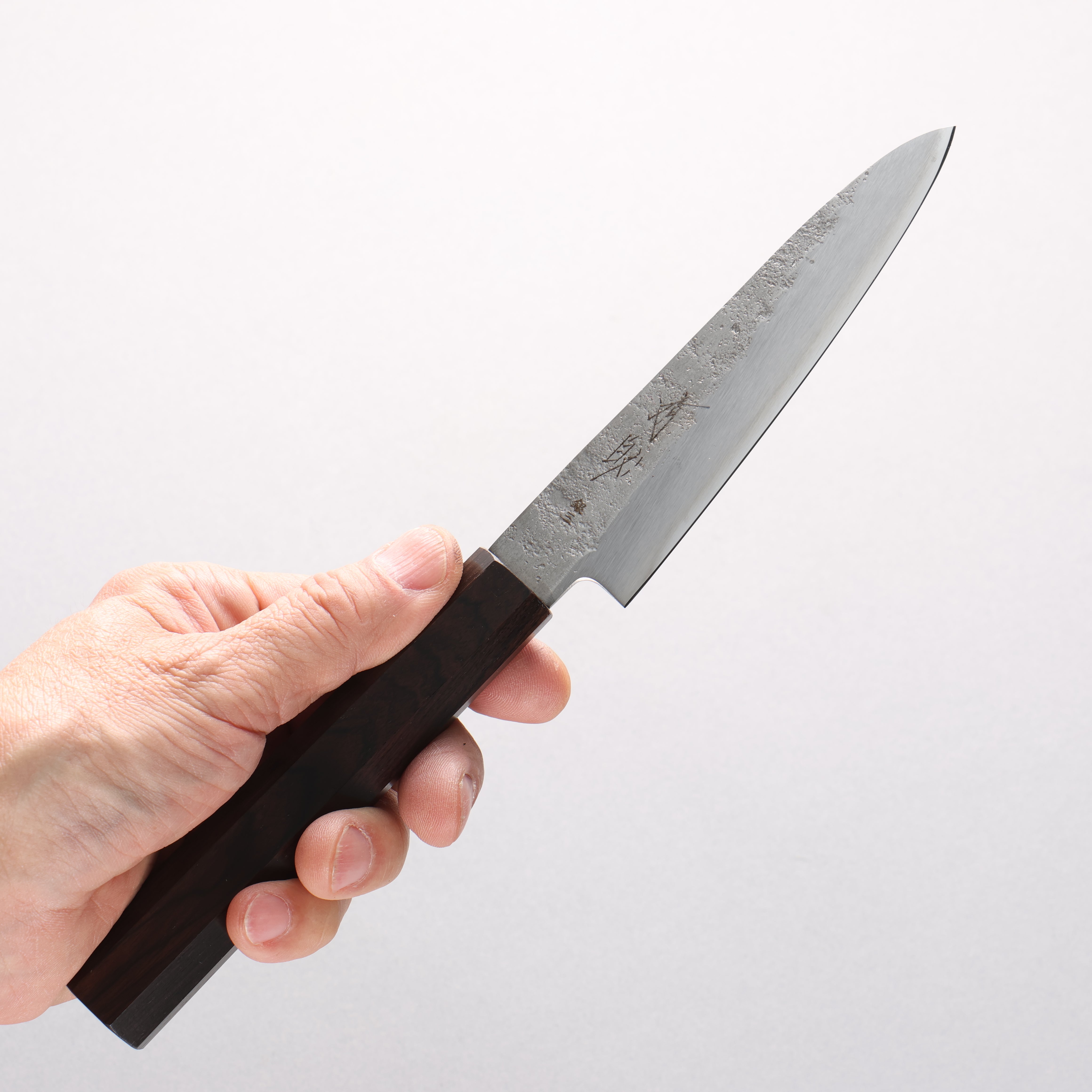 Seisuke Silver Steel No.3 Nashiji Petty-Utility 120mm Ebony Wood Handle - Seisuke Knife