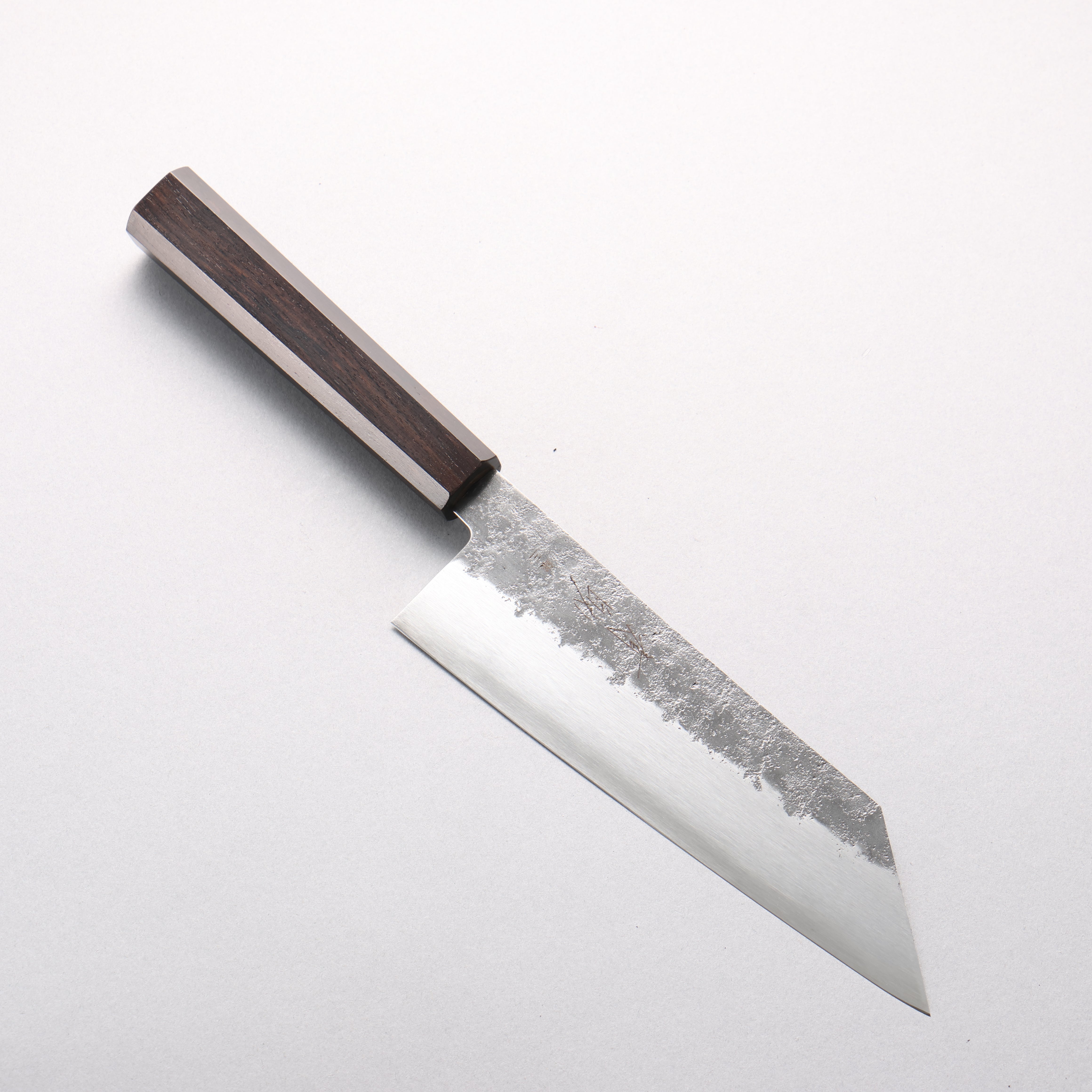 Seisuke Silver Steel No.3 Nashiji Kiritsuke Santoku 180mm Ebony Wood Handle - Seisuke Knife