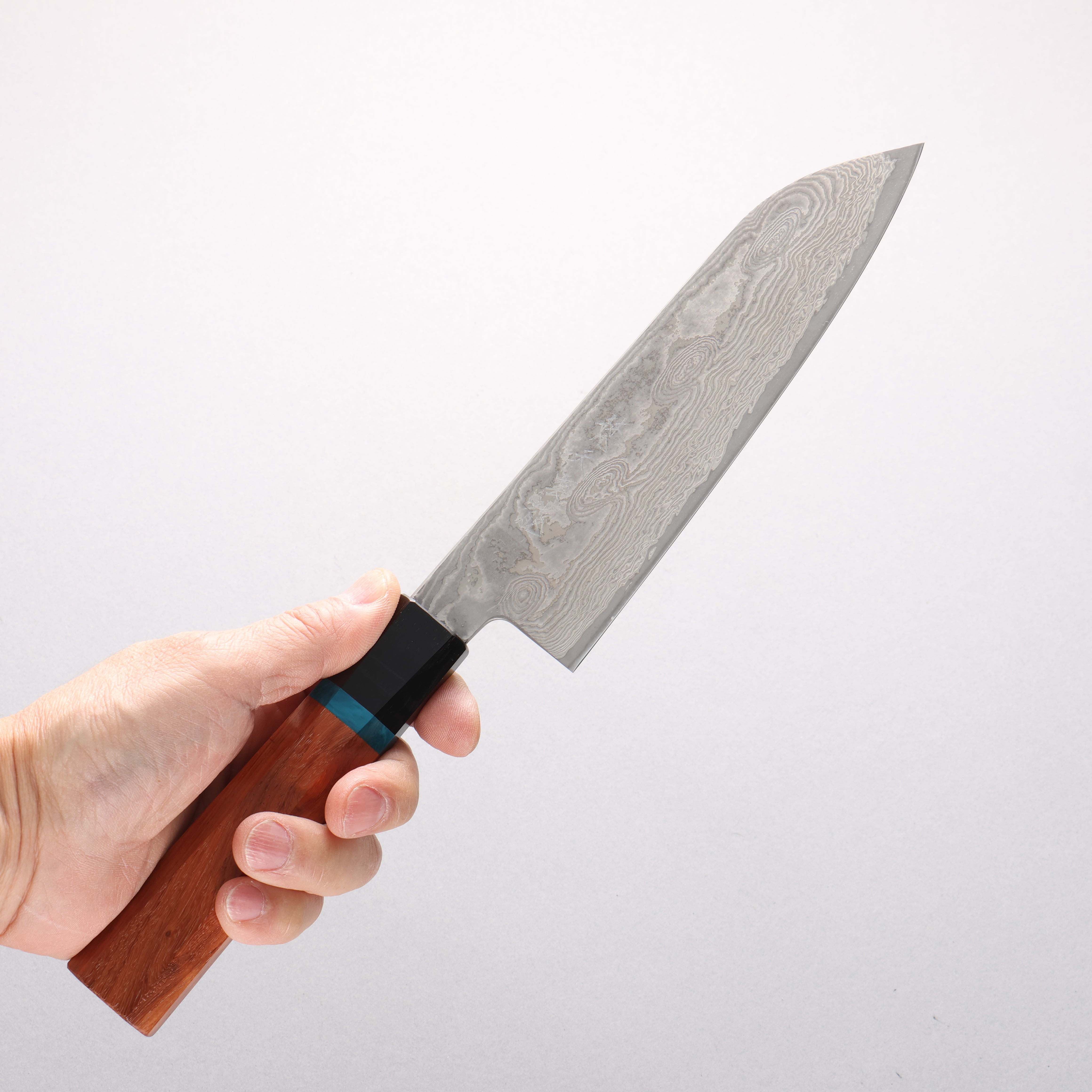 Ryusen Bonten Unryu Kai VG10 63 Layer Damascus Santoku 175mm Chinese Quince Handle - Seisuke Knife