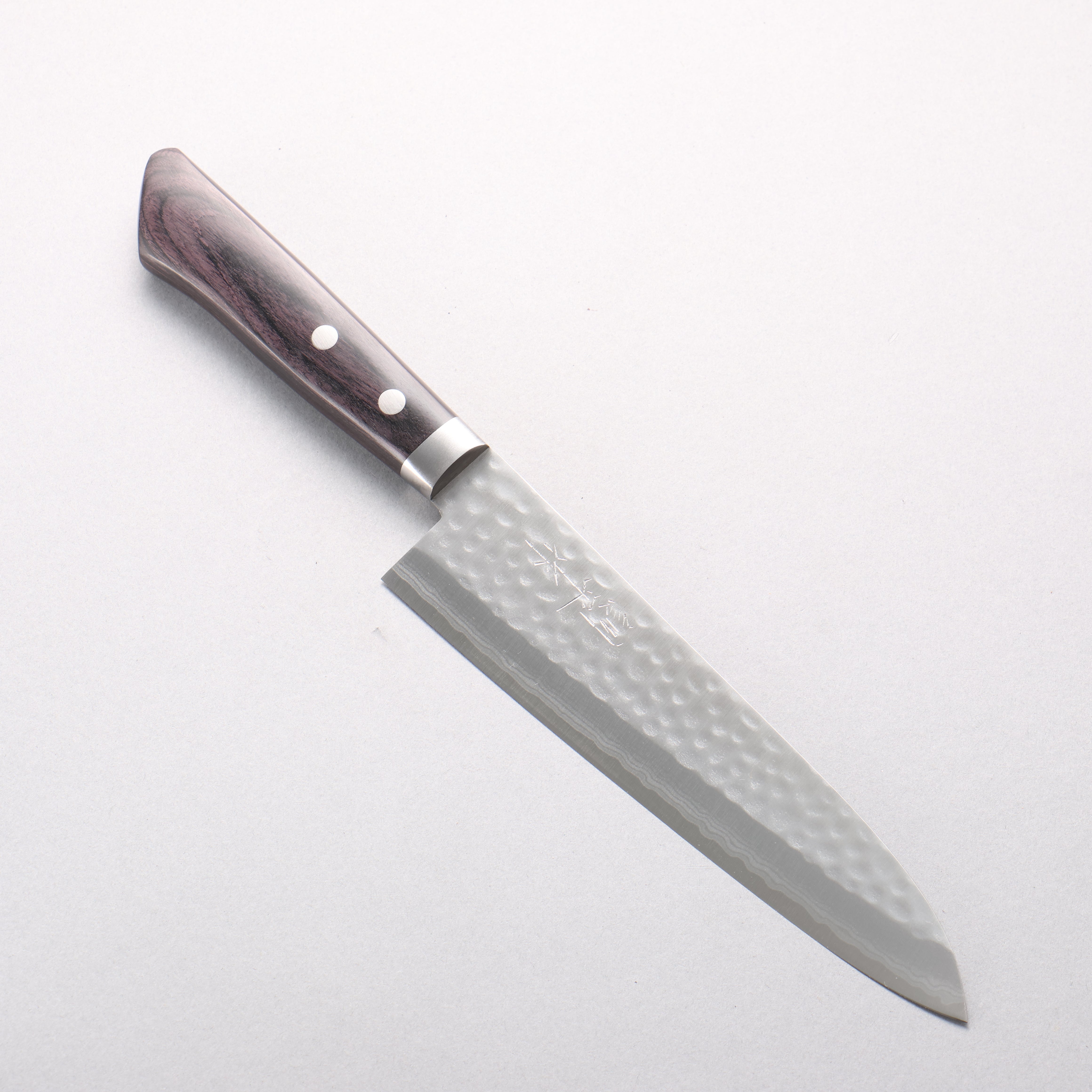 Kunihira Kokuryu VG10 Hammered Damascus Gyuto 180mm Black Pakka wood Handle - Seisuke Knife