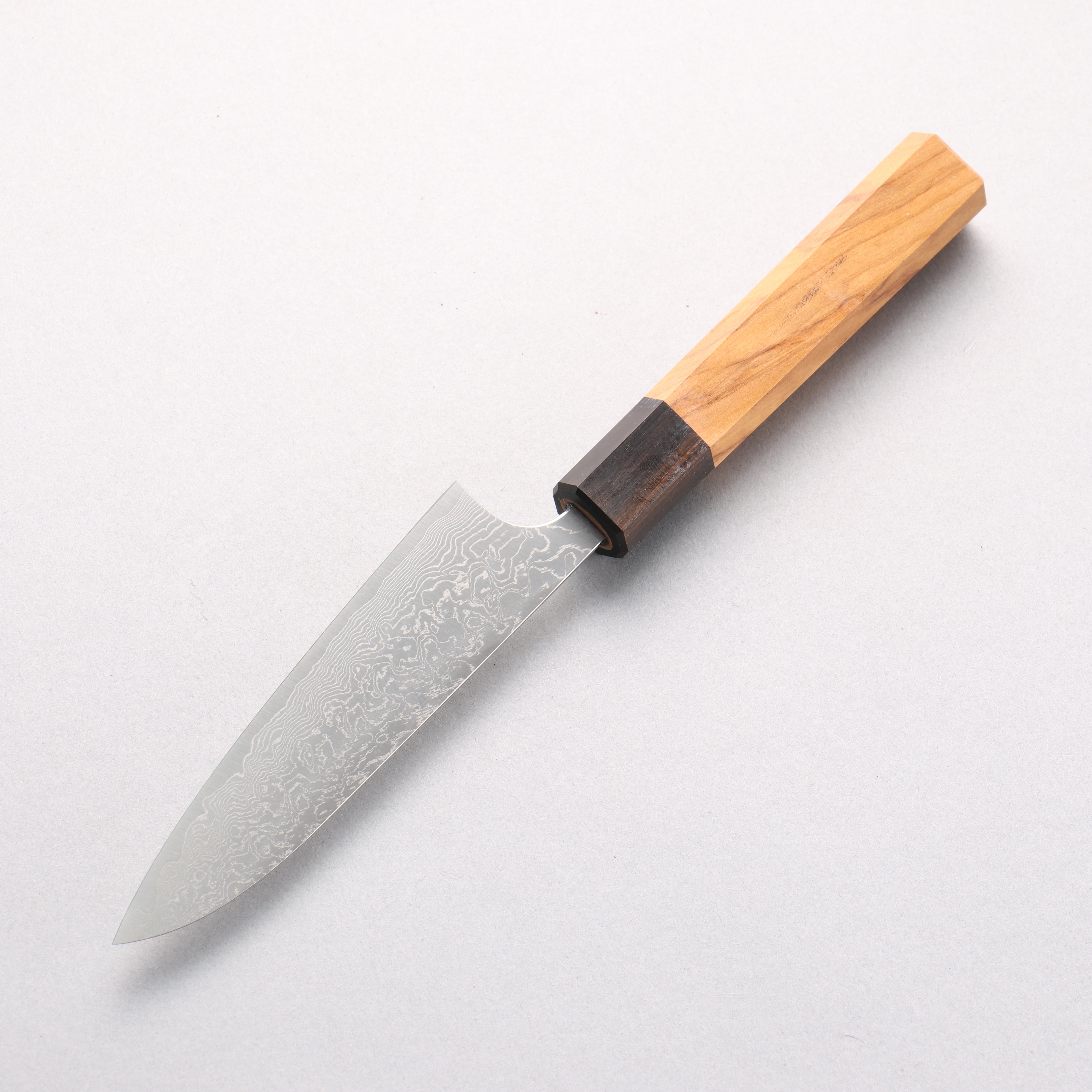 Anryu VG10 Migaki Damascus Petty-Utility 120mm Olive Wood Handle - Seisuke Knife