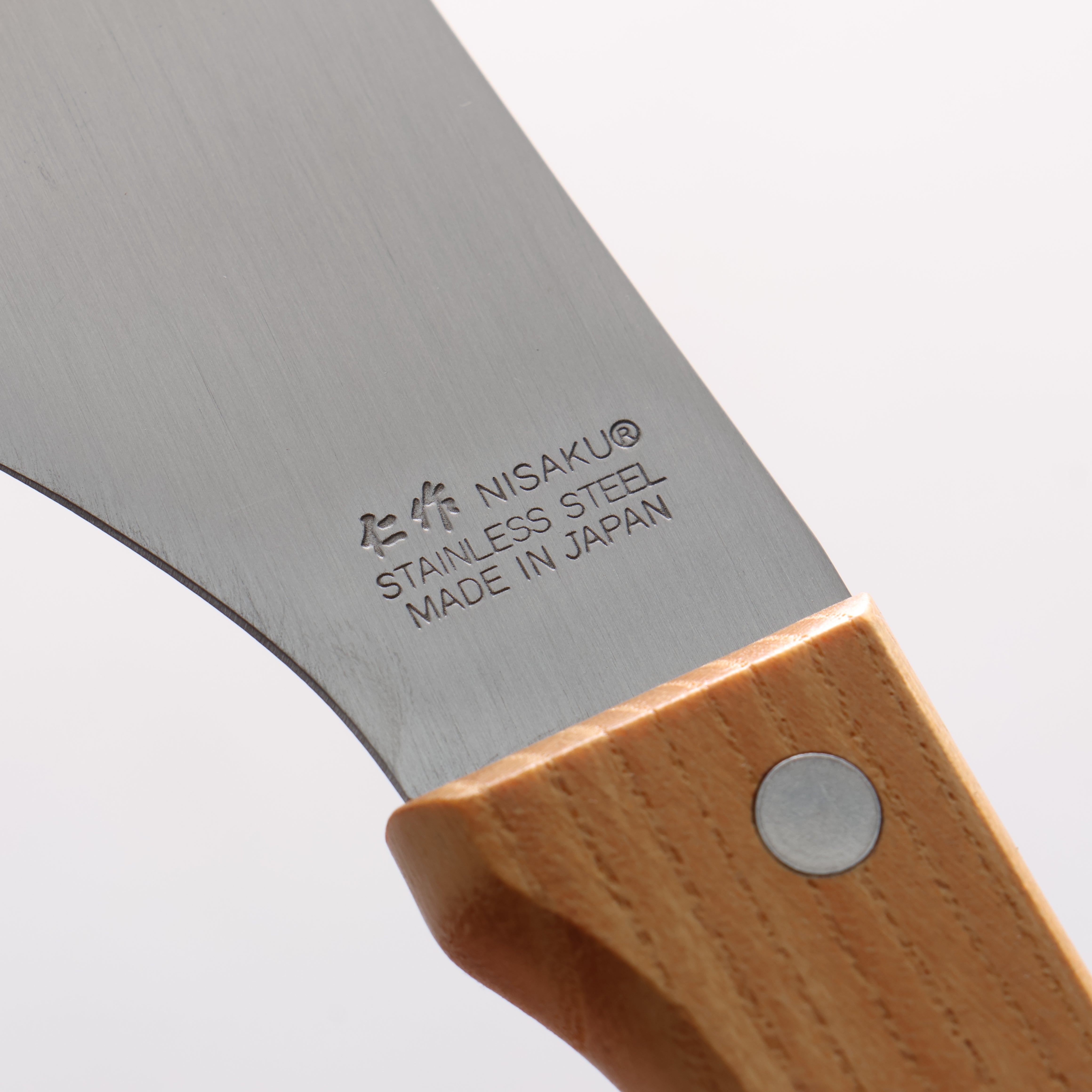 Nisaku Stainless Steel Serrated Bread Knife 300mm Natural wood Handle - Seisuke Knife