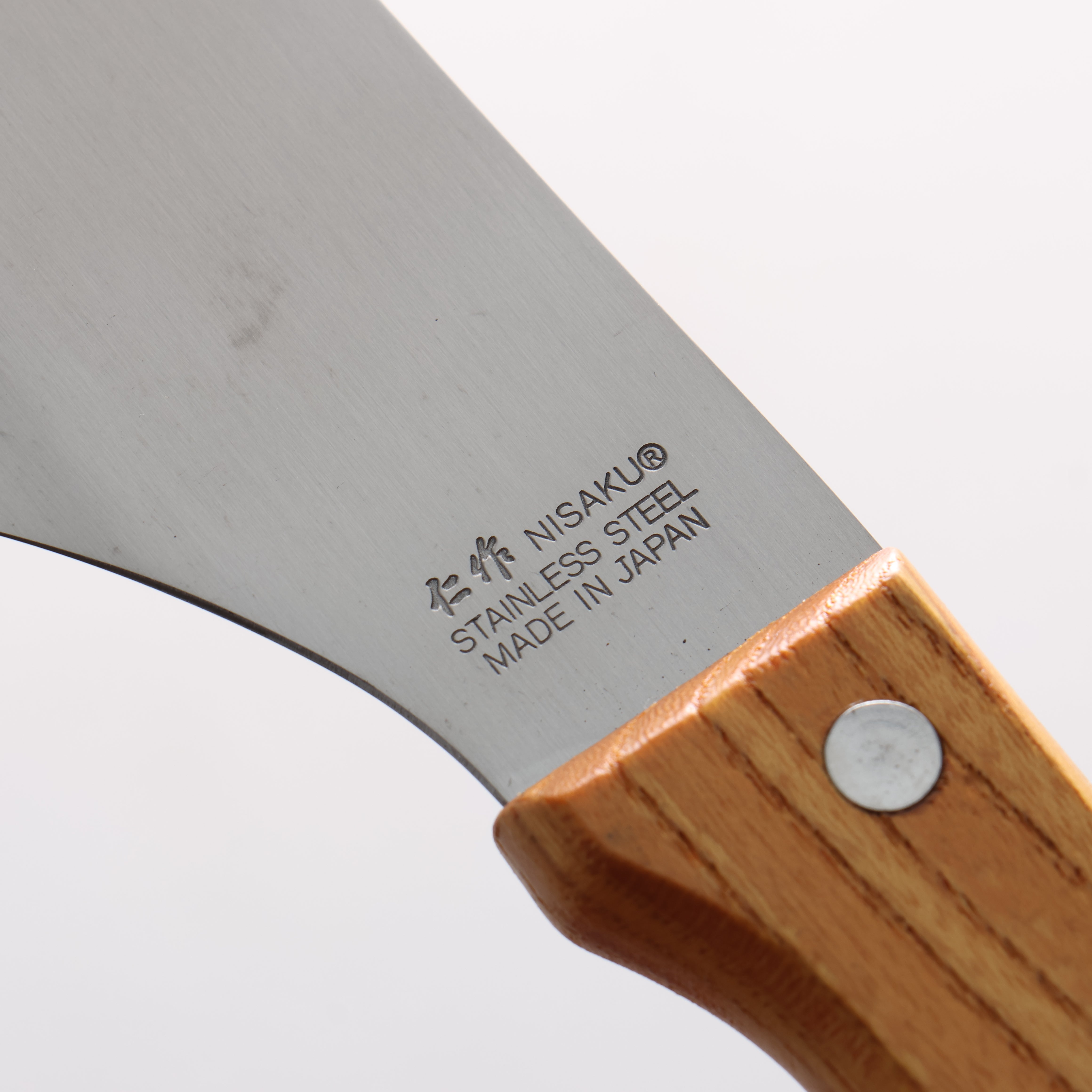 Nisaku Stainless Steel Serrated Bread Knife 360mm Natural wood Handle - Seisuke Knife