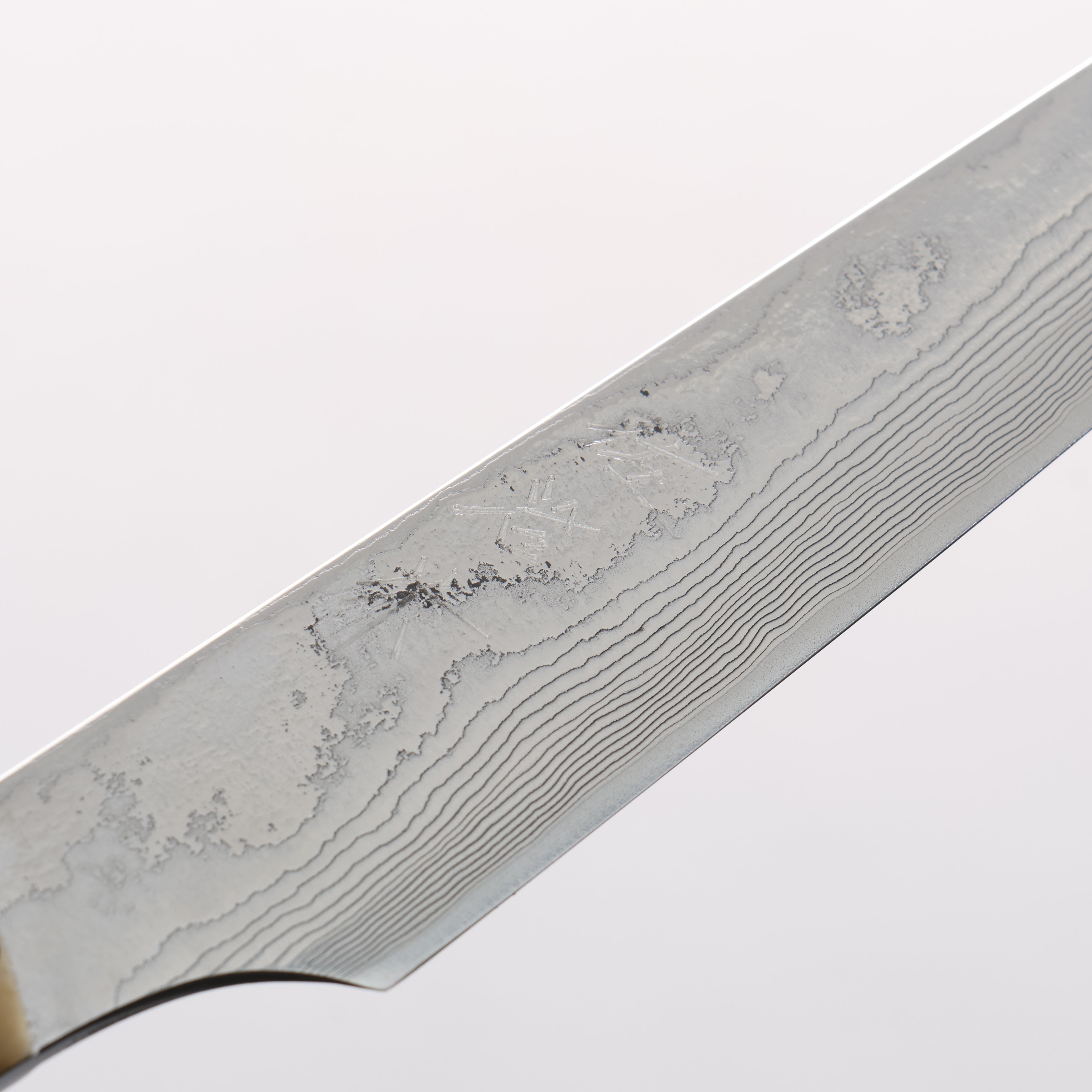 Takeshi Saji VG10 Damascus Migaki Finished Steak 125mm White Deer Horn Handle - Seisuke Knife