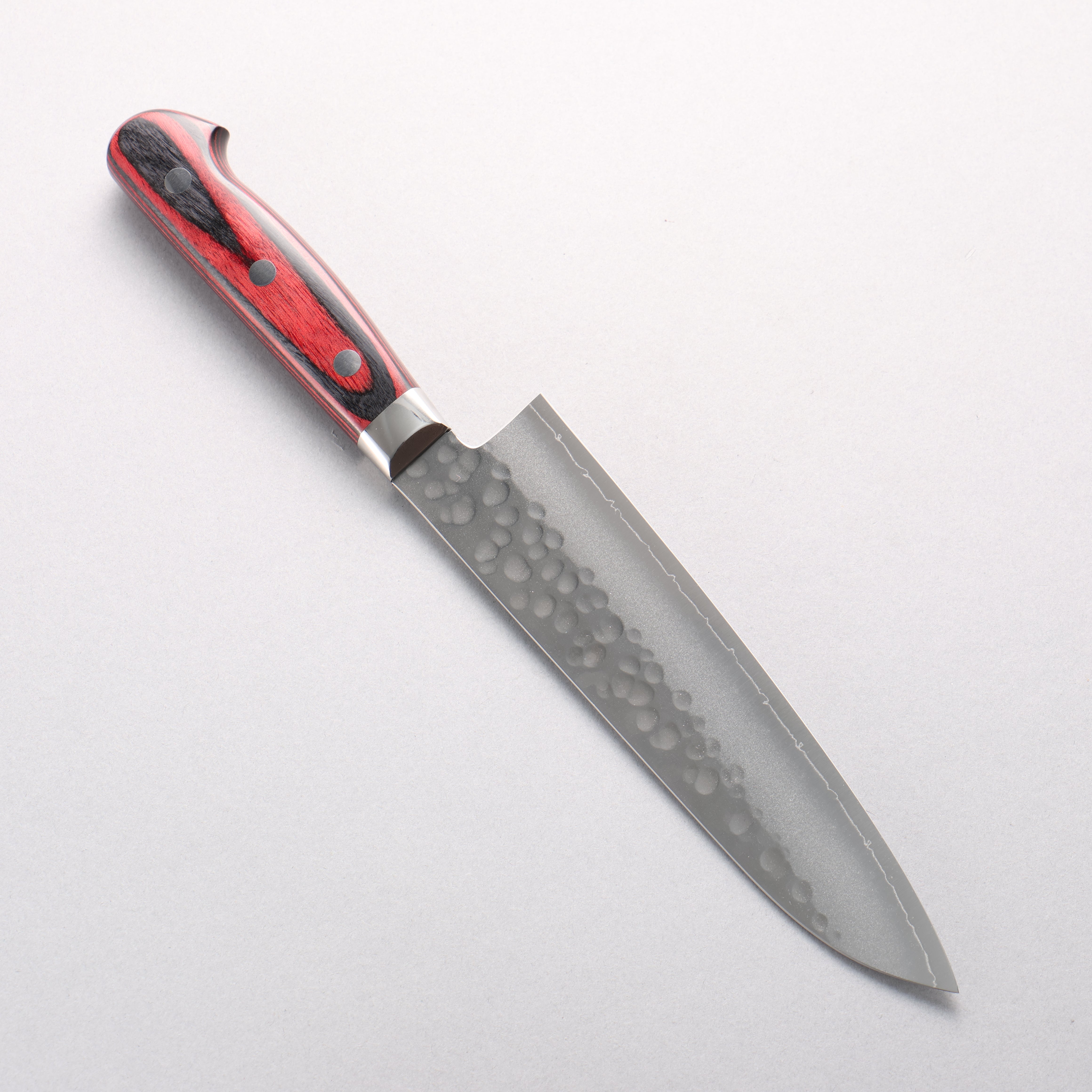 Yoshimi Kato SG2 Maru Hammered Gyuto 180mm Red Pakkawood Handle - Seisuke Knife