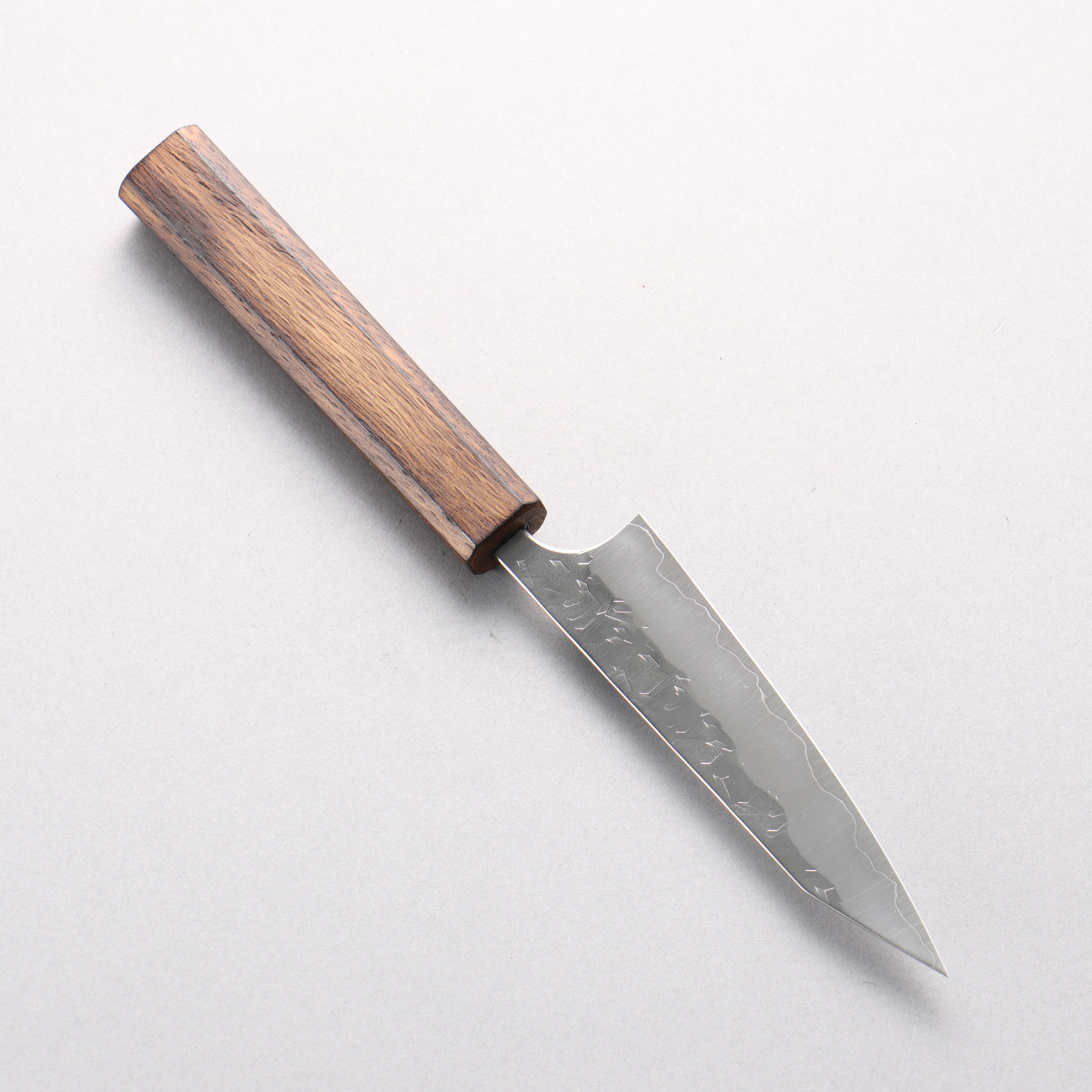 Yoshimi Kato Hyo SG2 Hammered Kiritsuke Petty-Utility 120mm Lacquered Burnt Oak Handle - Seisuke Knife