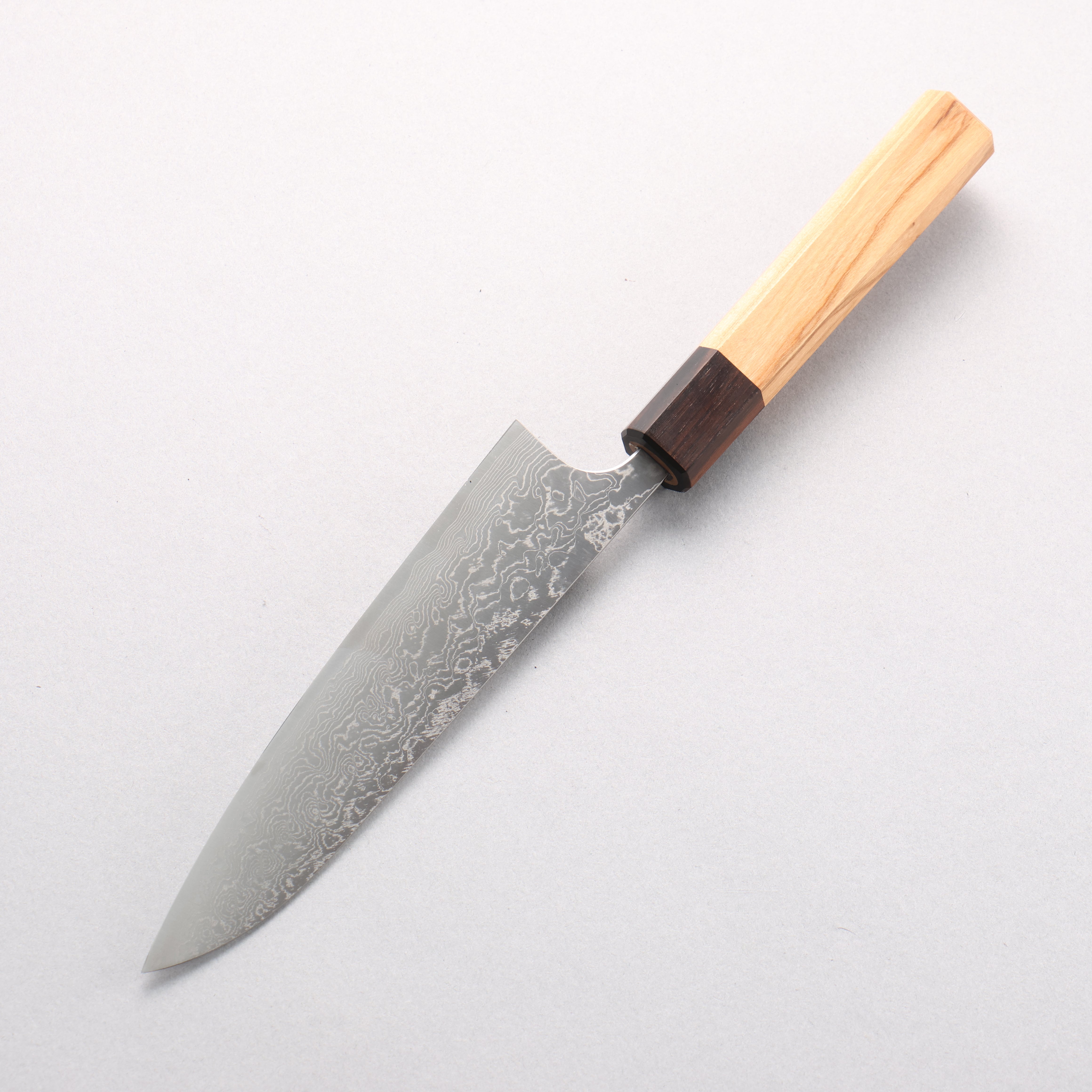 Anryu VG10 Migaki Damascus Petty-Utility 150mm Olive Wood Handle - Seisuke Knife