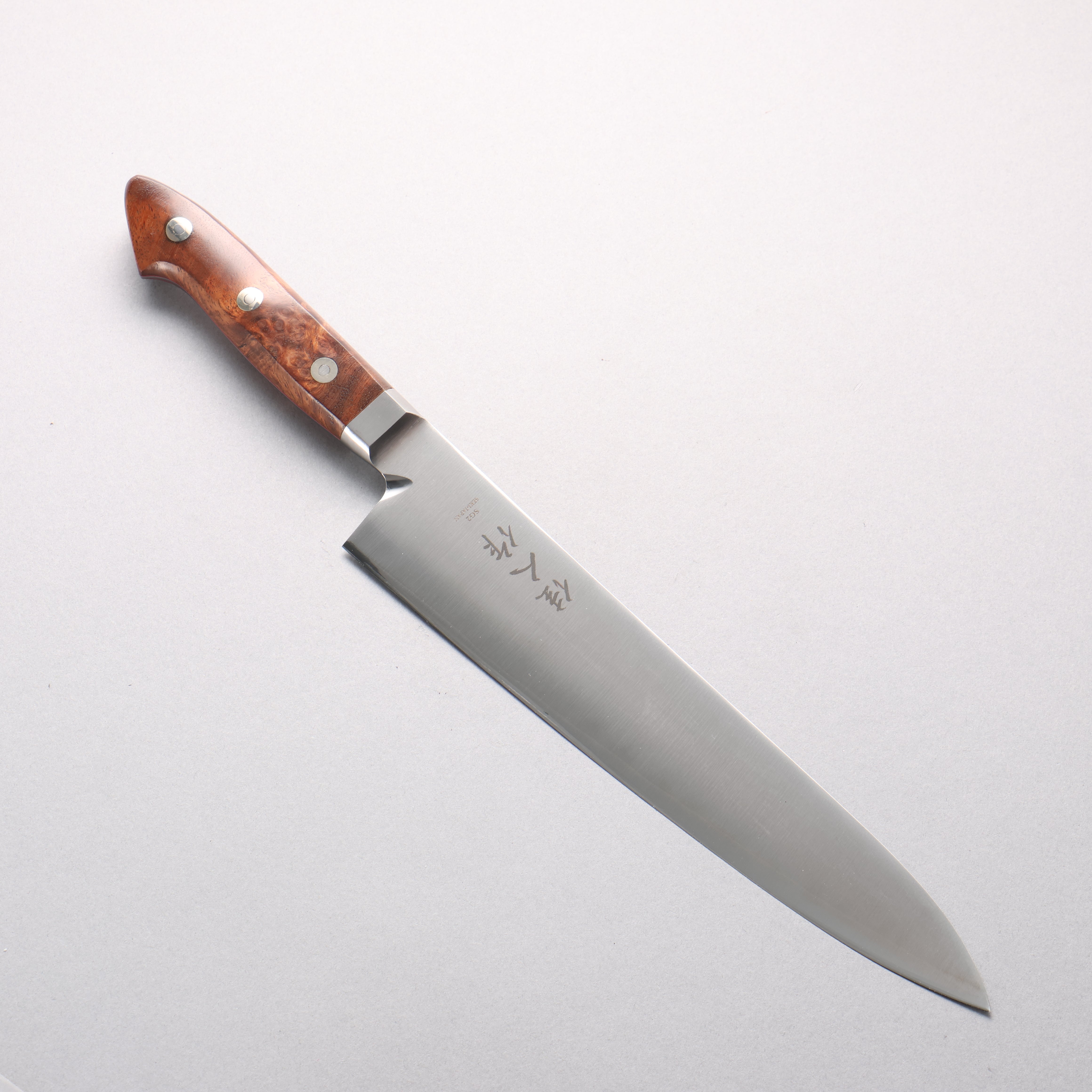 Kajin SG2 Sujihiki 240mm Chinese Quince Burl Handle - Seisuke Knife