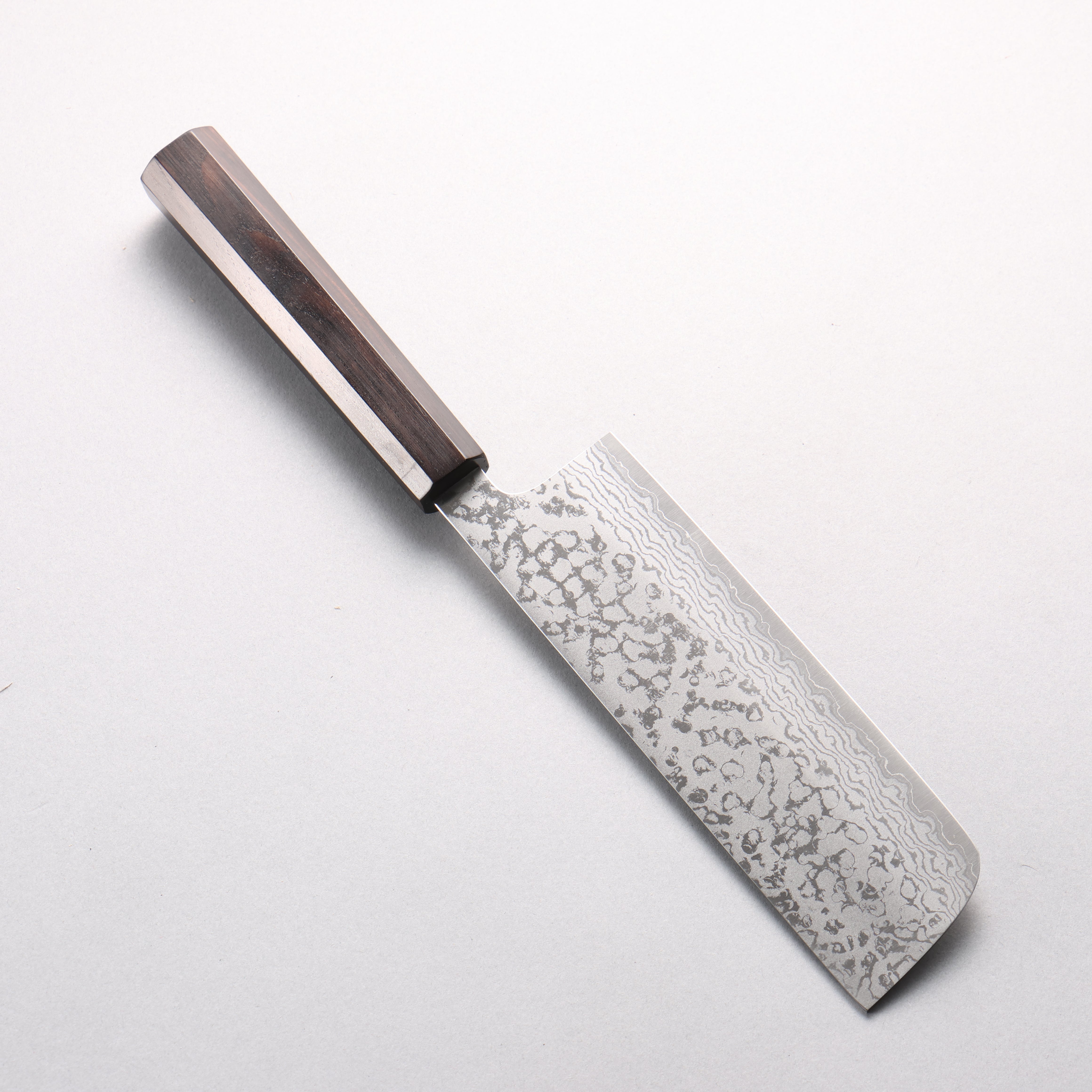 Makoto Kurosaki VG7 Damascus Nakiri 165mm Ebony Wood Handle - Seisuke Knife
