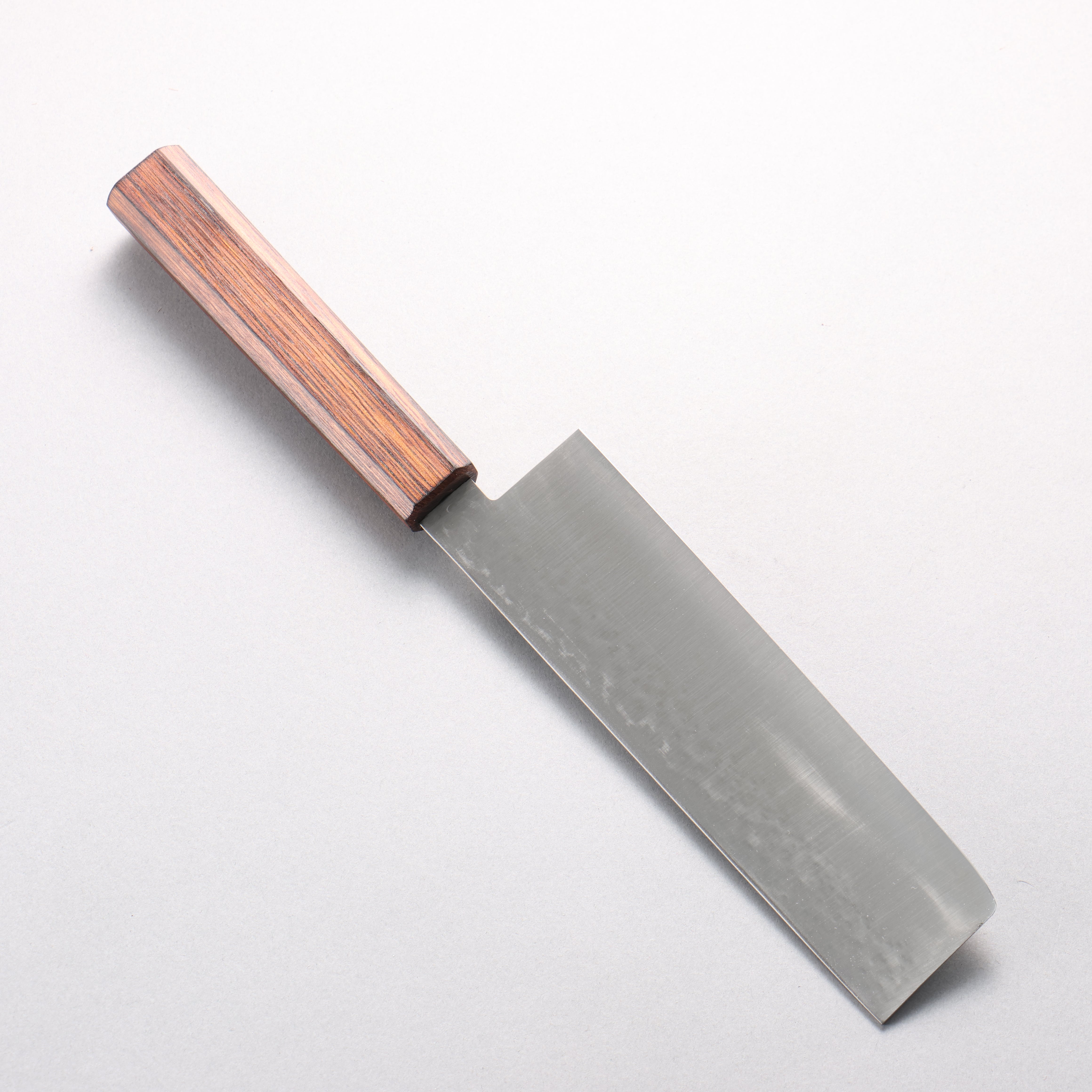 Seisuke VG5 Maru Hammered Nakiri 175mm Lacquered Burnt Oak Handle - Seisuke Knife