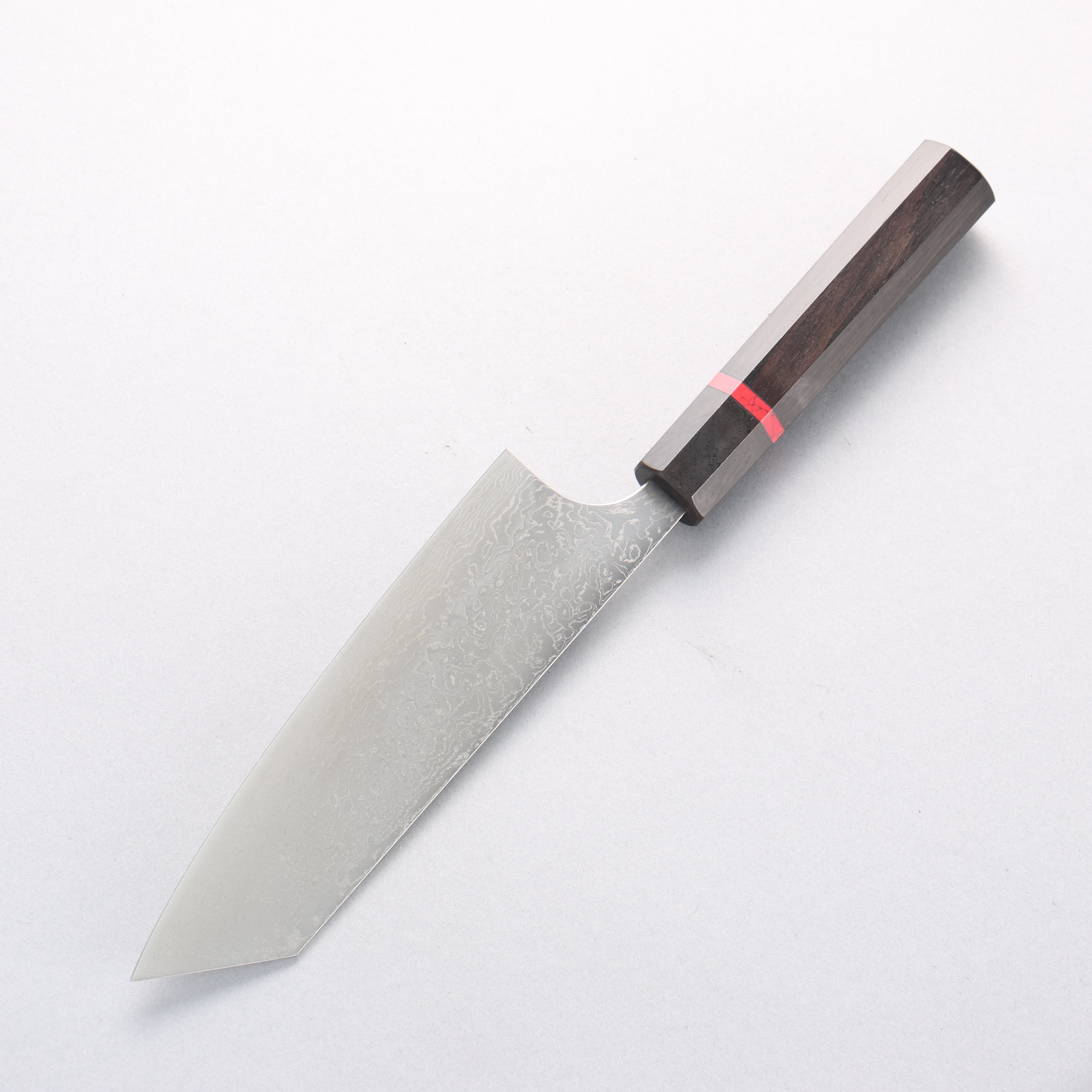 Anryu VG10 Migaki Damascus Bunka 170mm Ebony Wood & Red Turquoise Ring Handle - Seisuke Knife