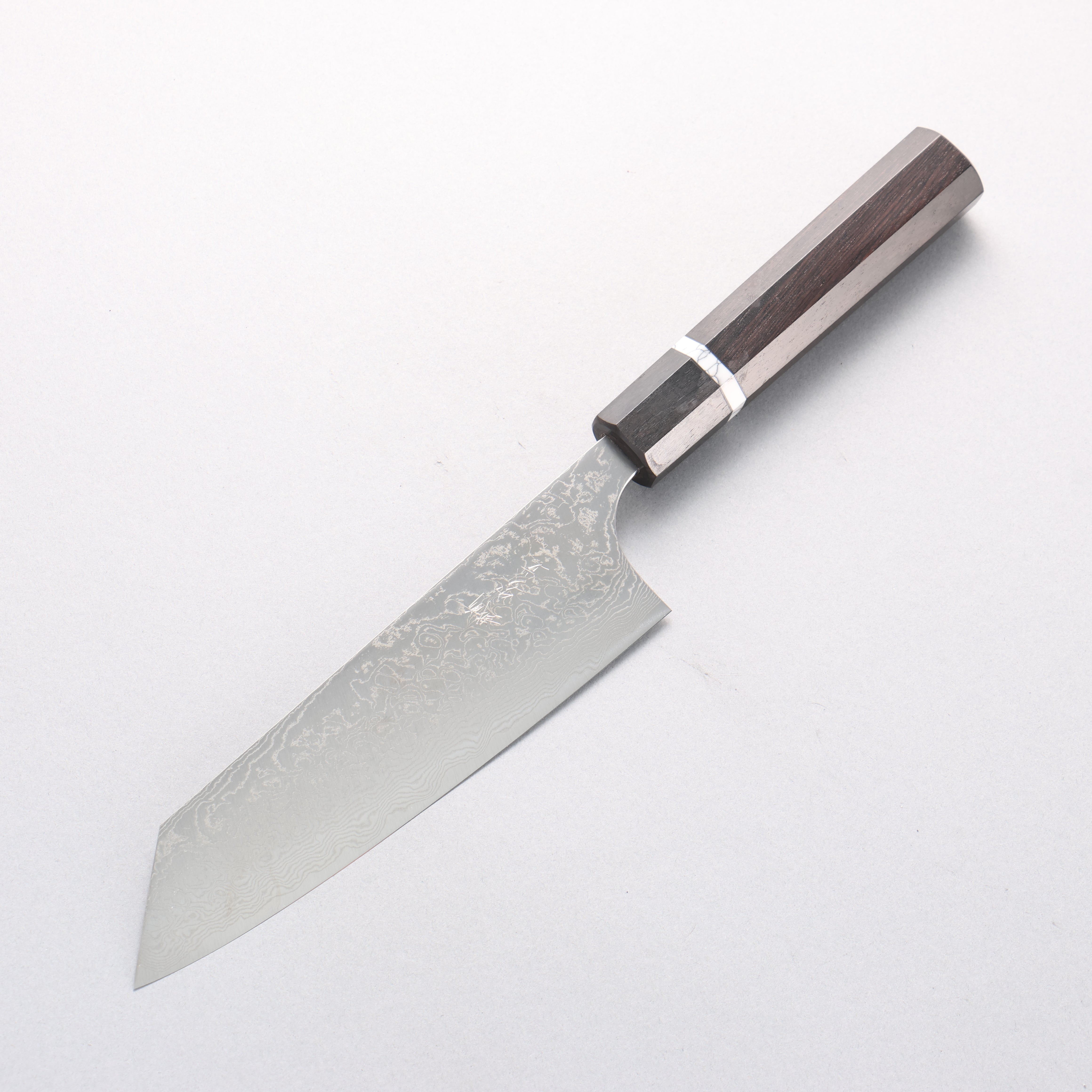 Anryu VG10 Migaki Damascus Bunka 170mm Ebony Wood & White Turquoise Ring Handle - Seisuke Knife