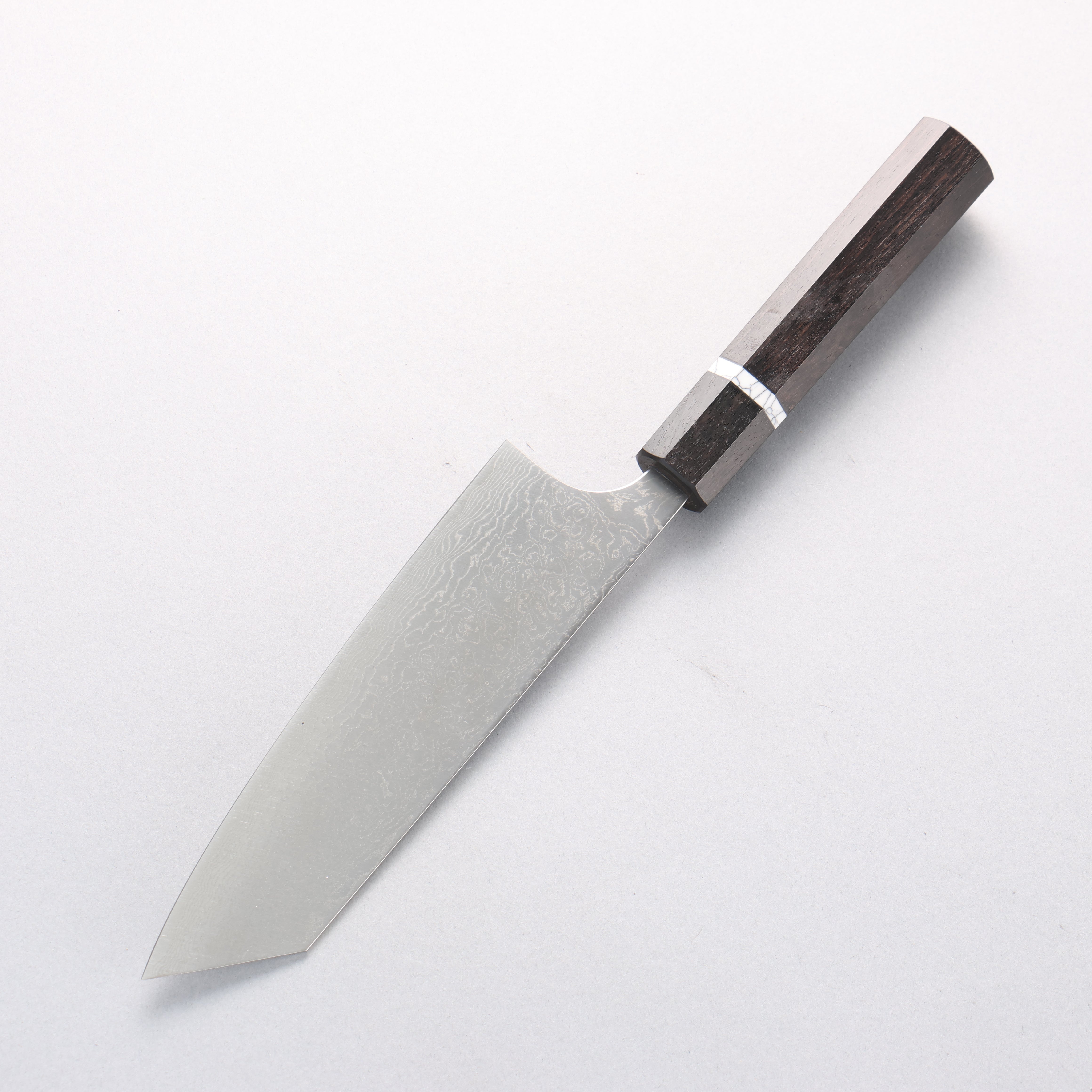 Anryu VG10 Migaki Damascus Bunka 170mm Ebony Wood & White Turquoise Ring Handle - Seisuke Knife