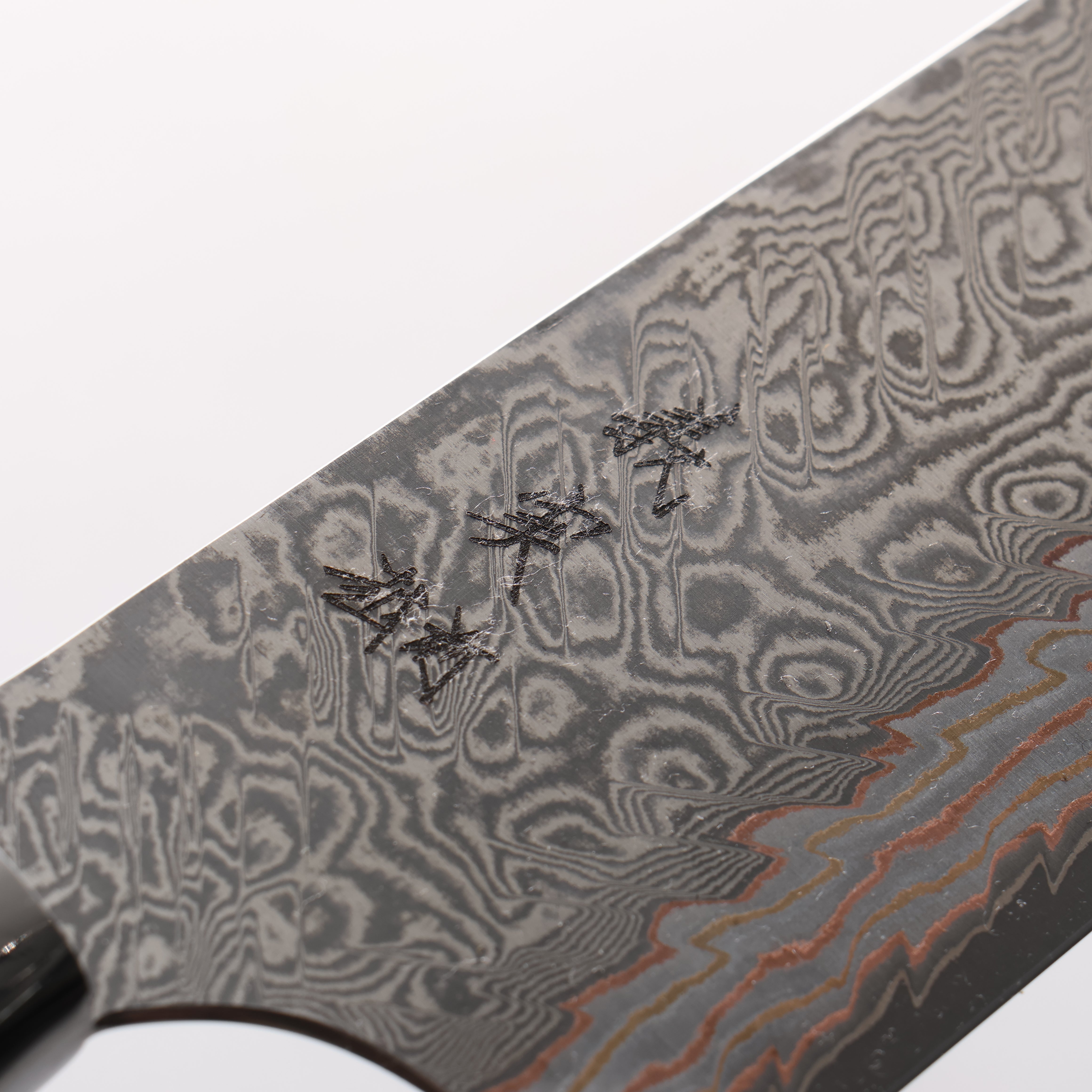 Yoshimi Kato VG10w Colored Damascus Kiritsuke Gyuto 240mm White Black Red Acrylic Handle - Seisuke Knife