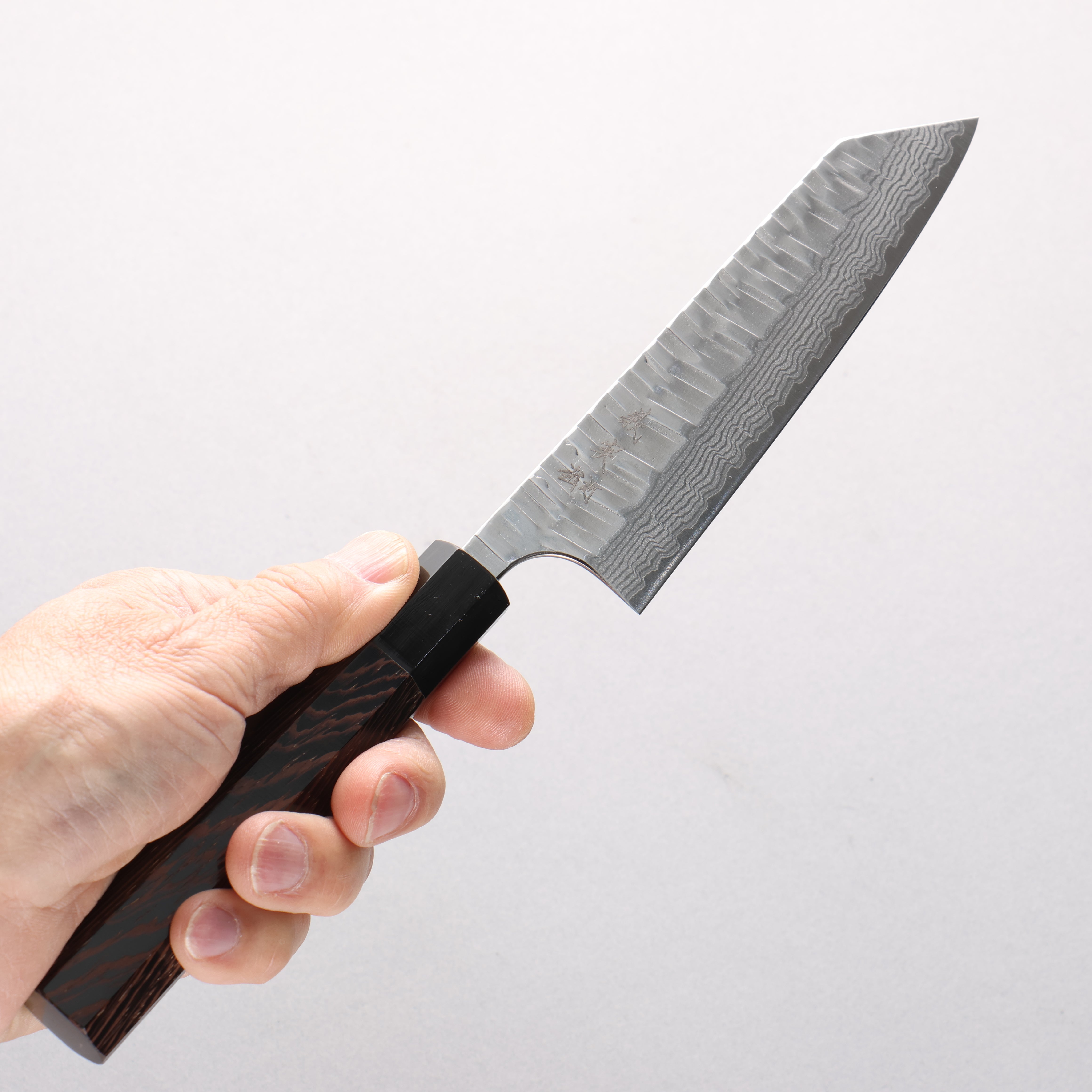 Yoshimi Kato Kasuri VG-XEOS Hammered Damascus Small Bunka 130mm Wenge Handle - Seisuke Knife