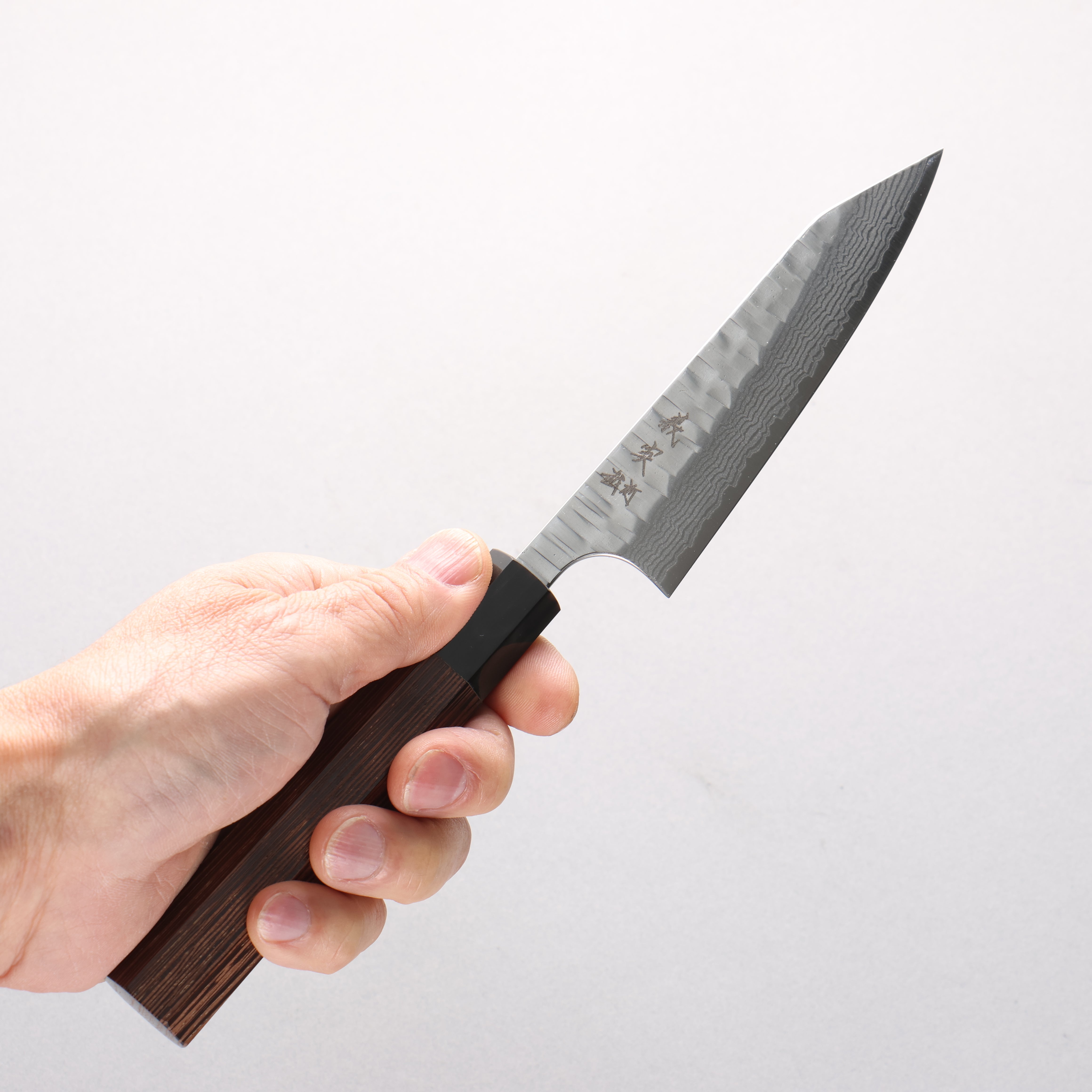 Yoshimi Kato Kasuri VG-XEOS Hammered Damascus Kiritsuke Petty-Utility 120mm Wenge Handle - Seisuke Knife