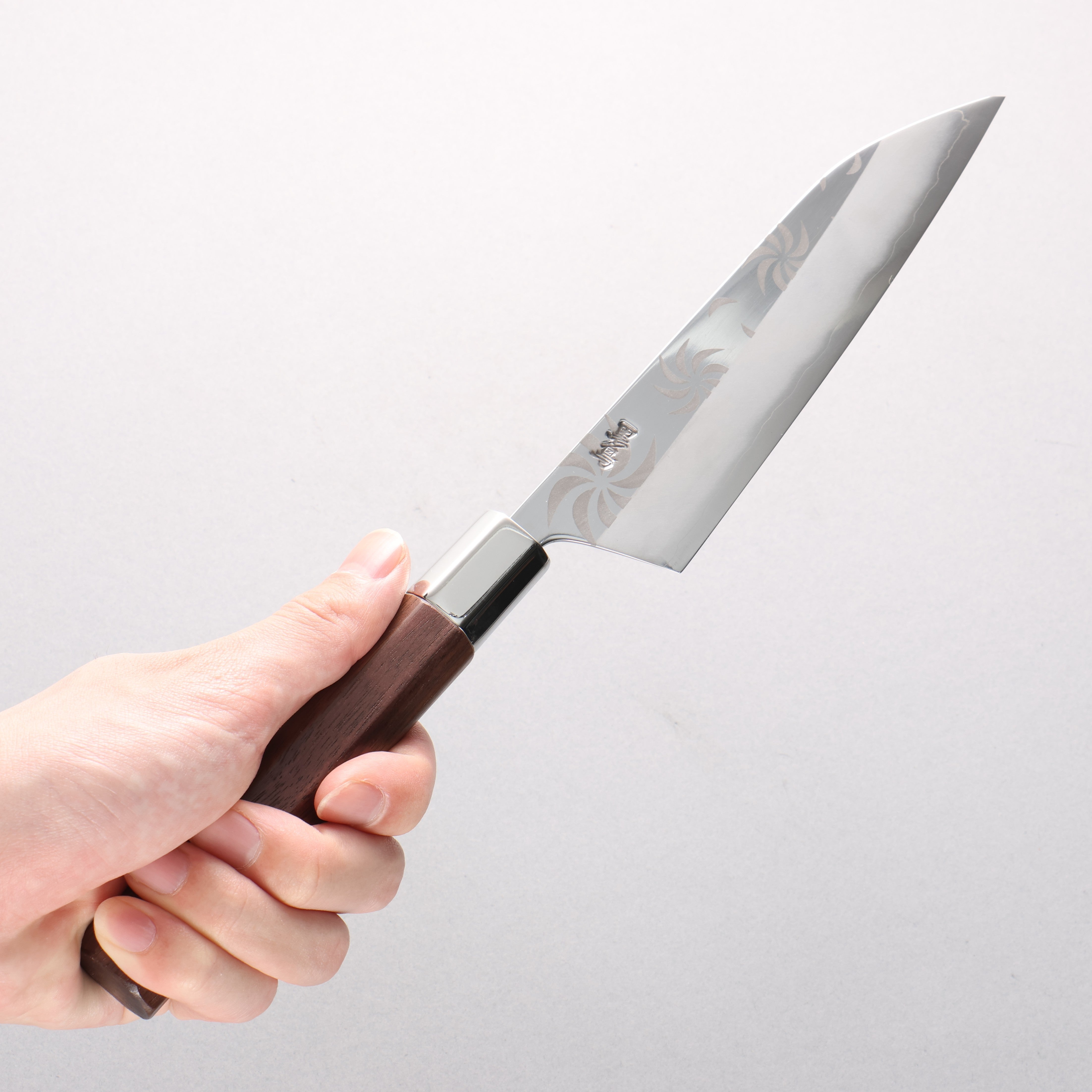 Kurotori Silver Steel No.3 Migaki Kemanmon Petty-Utility 150mm Walnut Handle - Seisuke Knife