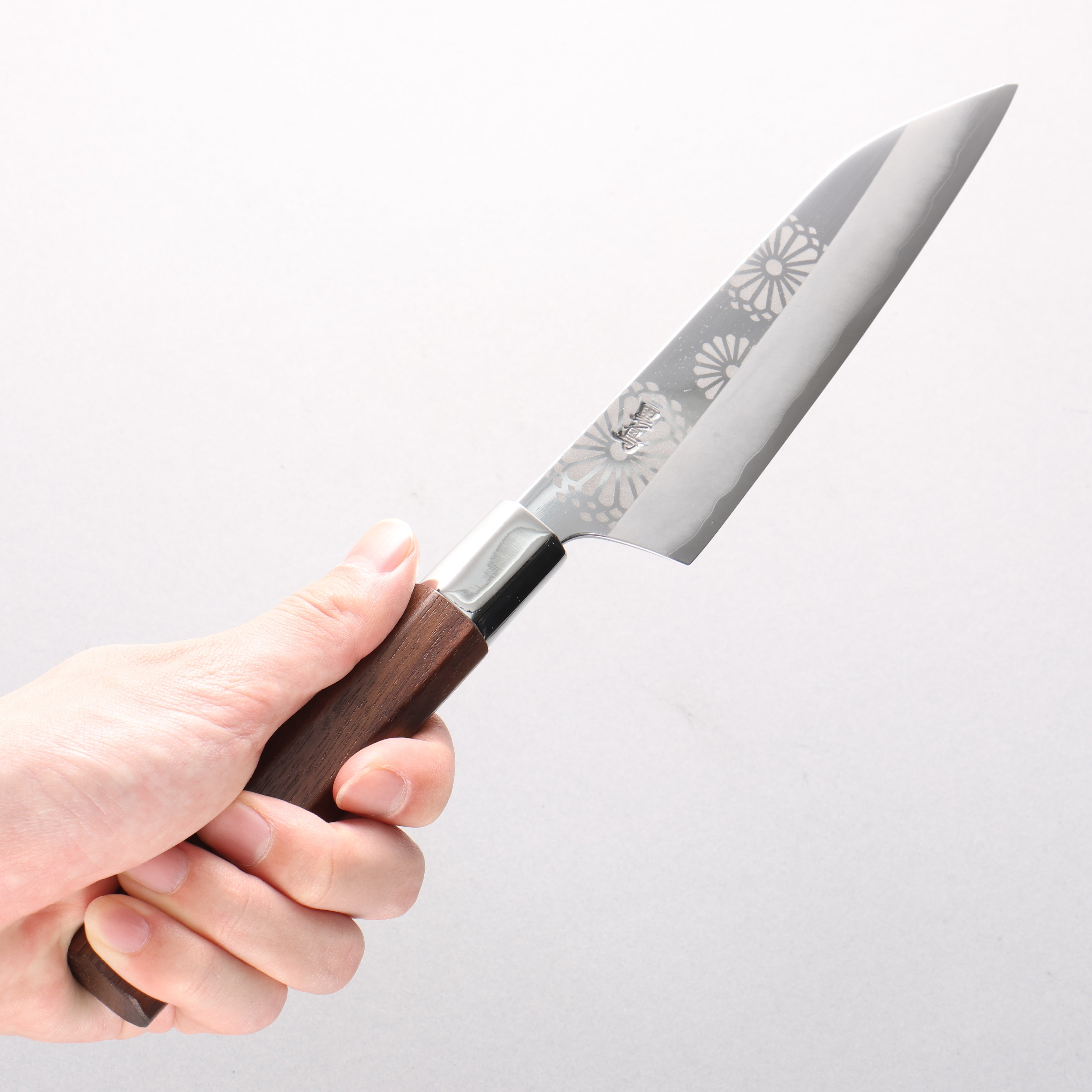 Kurotori Silver Steel No.3 Migaki Kiku Petty-Utility 150mm Walnut Handle - Seisuke Knife