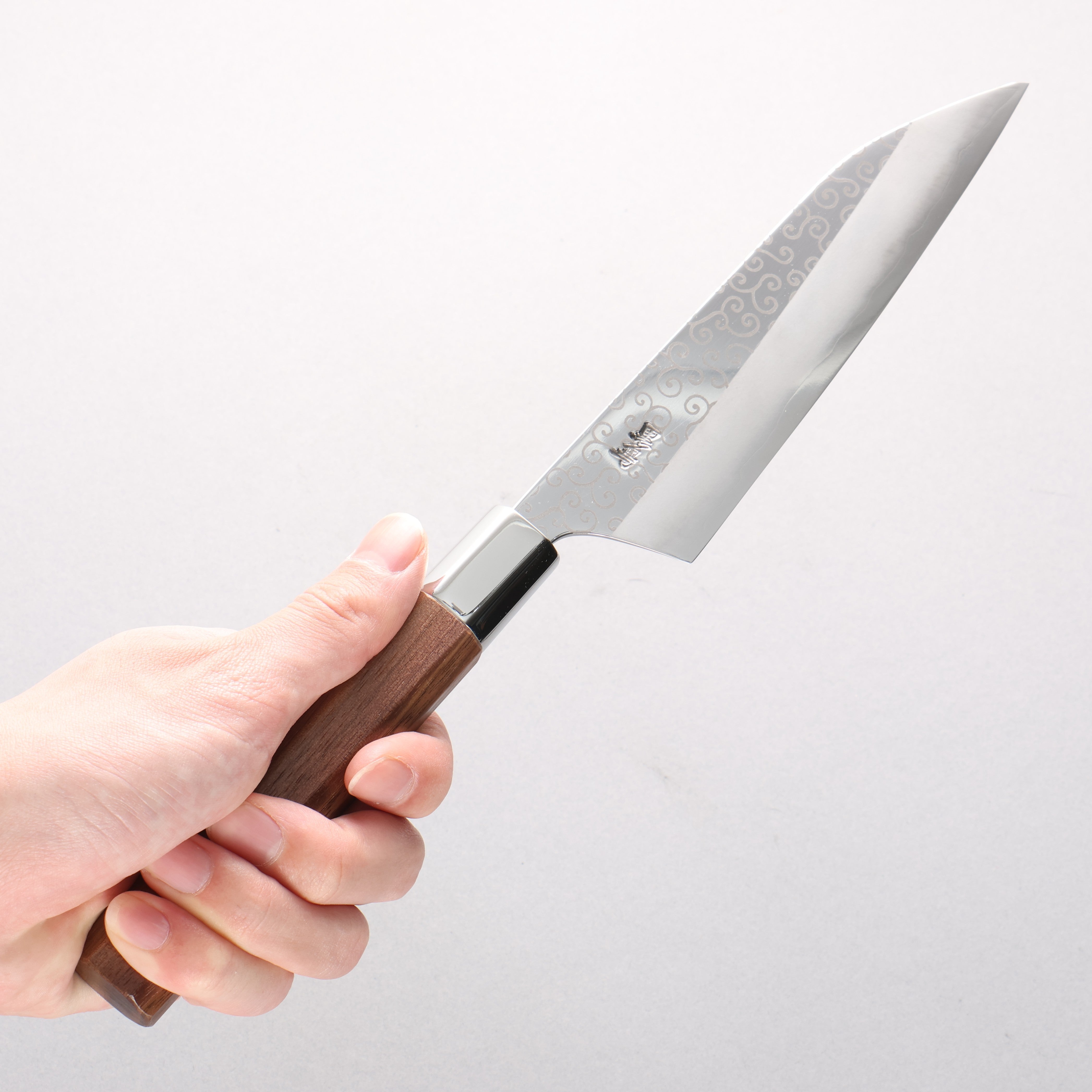 Kurotori Silver Steel No.3 Migaki Karakusa Petty-Utility 150mm Walnut Handle - Seisuke Knife