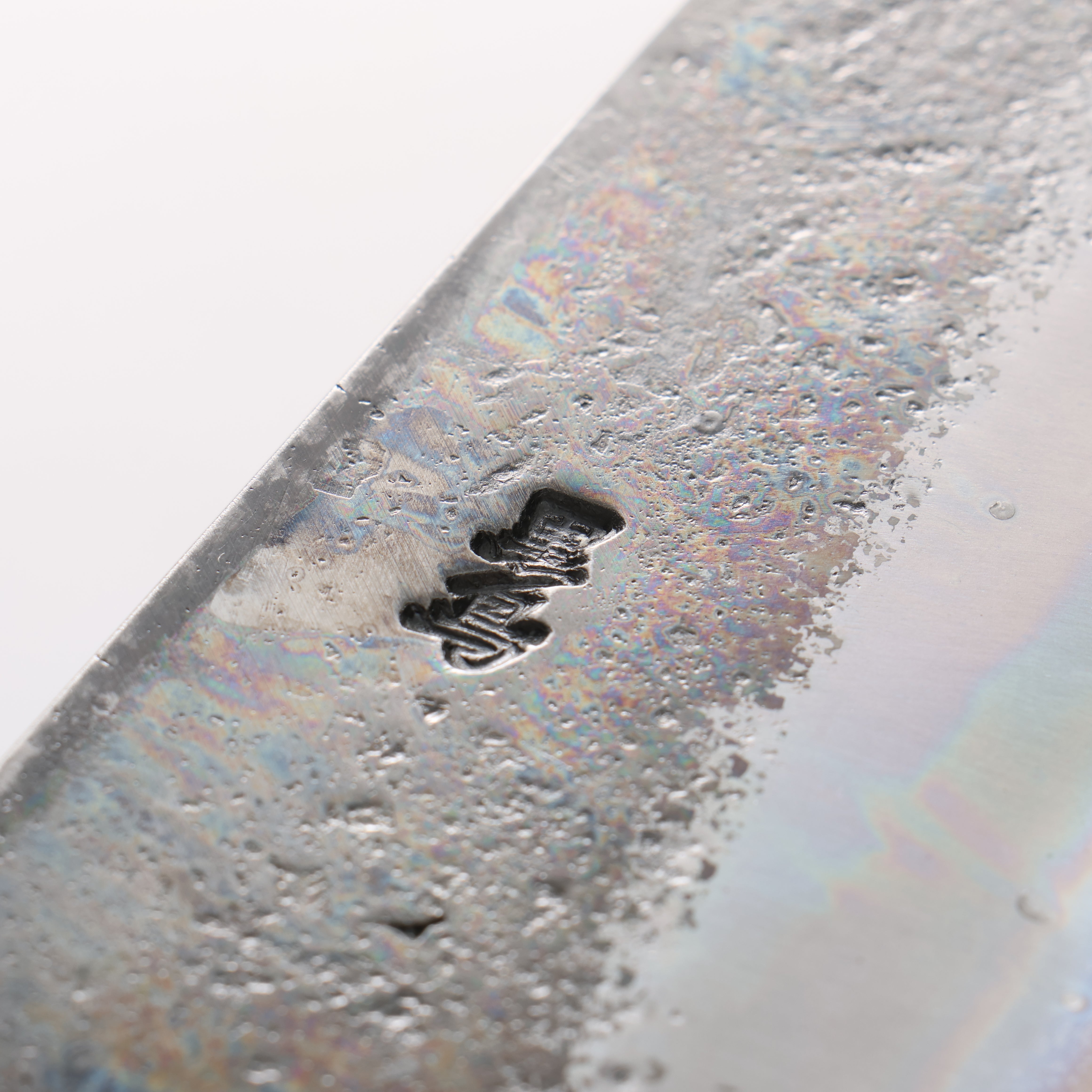Kurotori Blue Steel No.2 Kurouchi Kitchen Knife 240mm White Deer Horn Handle - Seisuke Knife