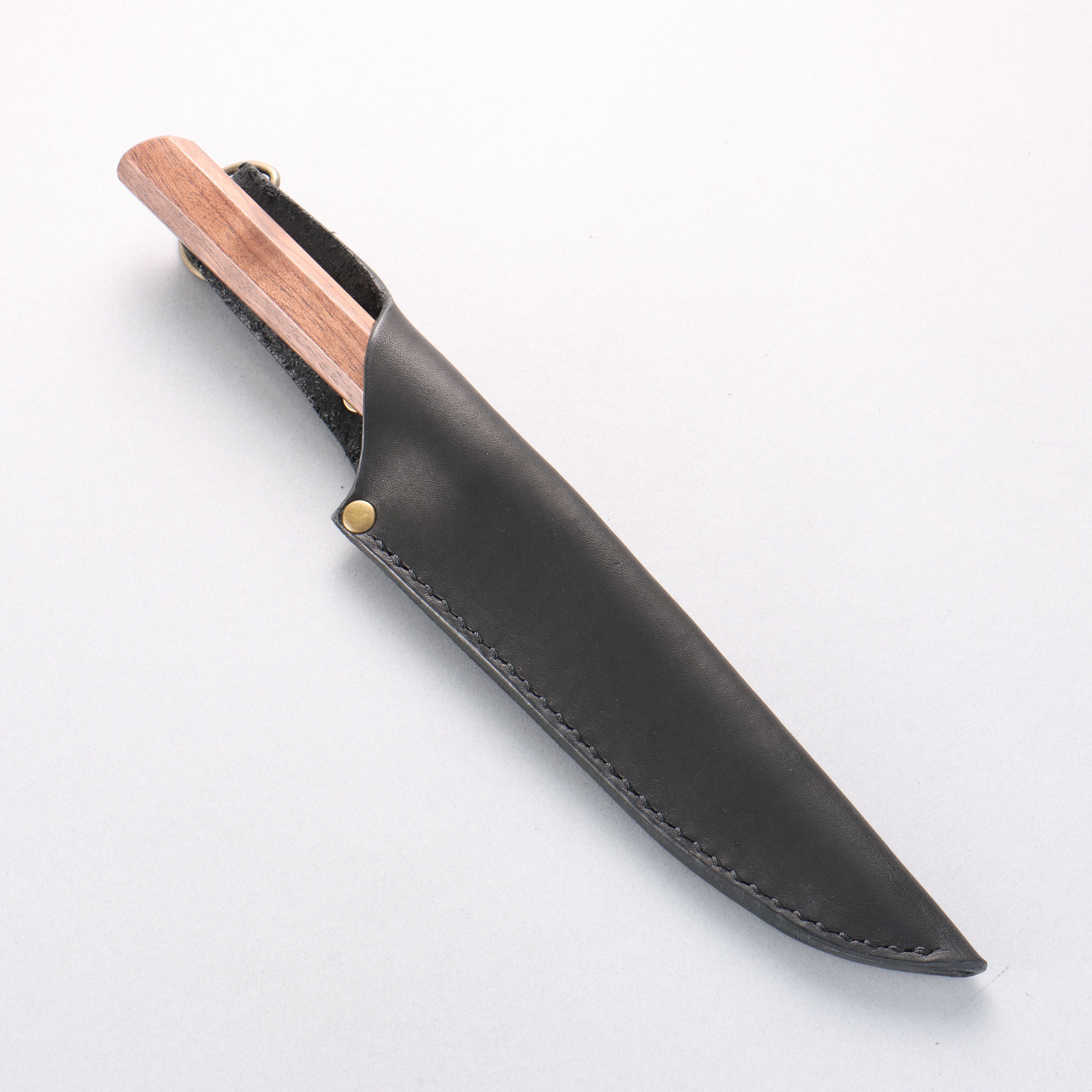 Kurotori Octagonal Silver Steel No.3 Migaki Petty-Utility 150mm Walnut Handle with Sheath - Seisuke Knife