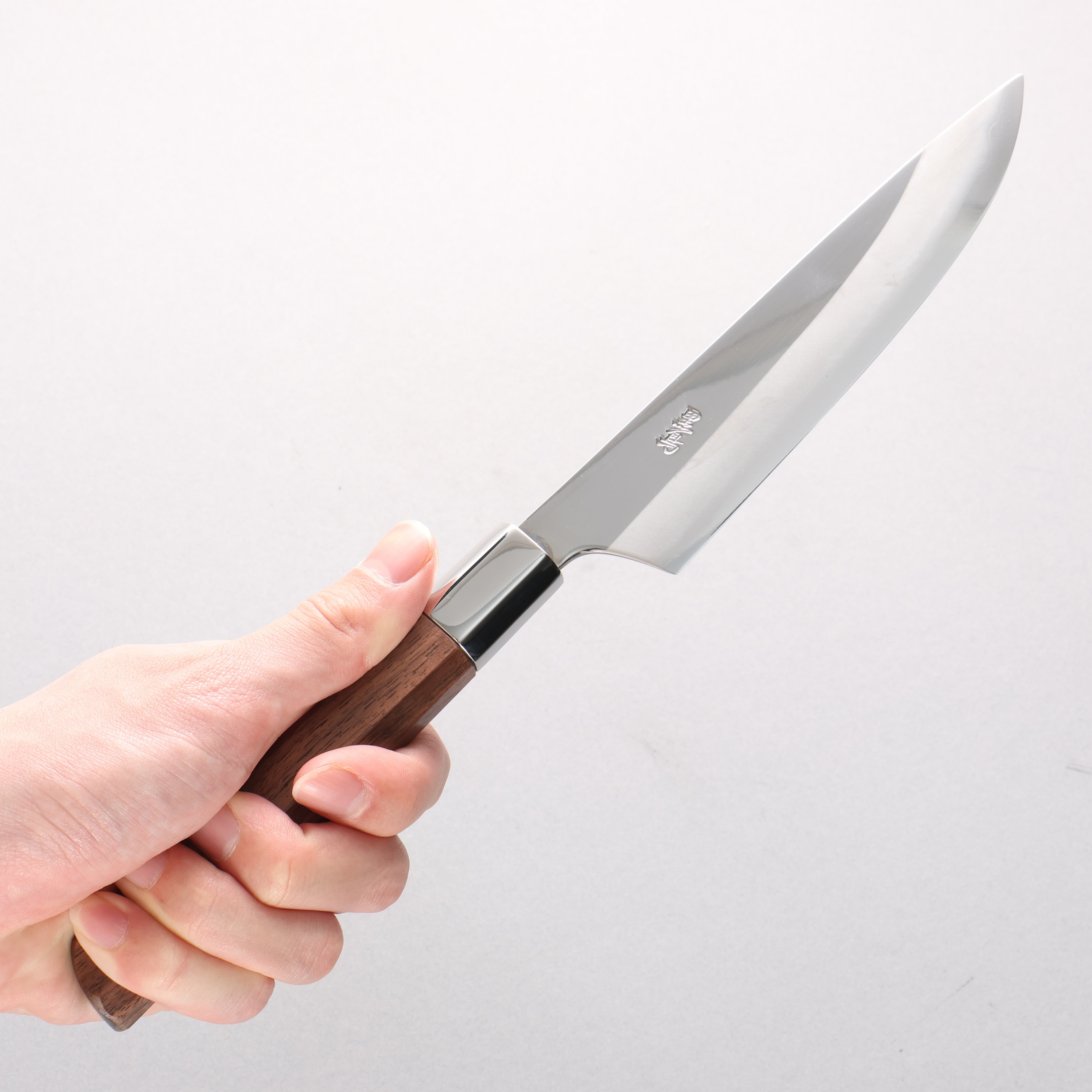 Kurotori Octagonal Silver Steel No.3 Migaki Petty-Utility 150mm Walnut Handle with Sheath - Seisuke Knife
