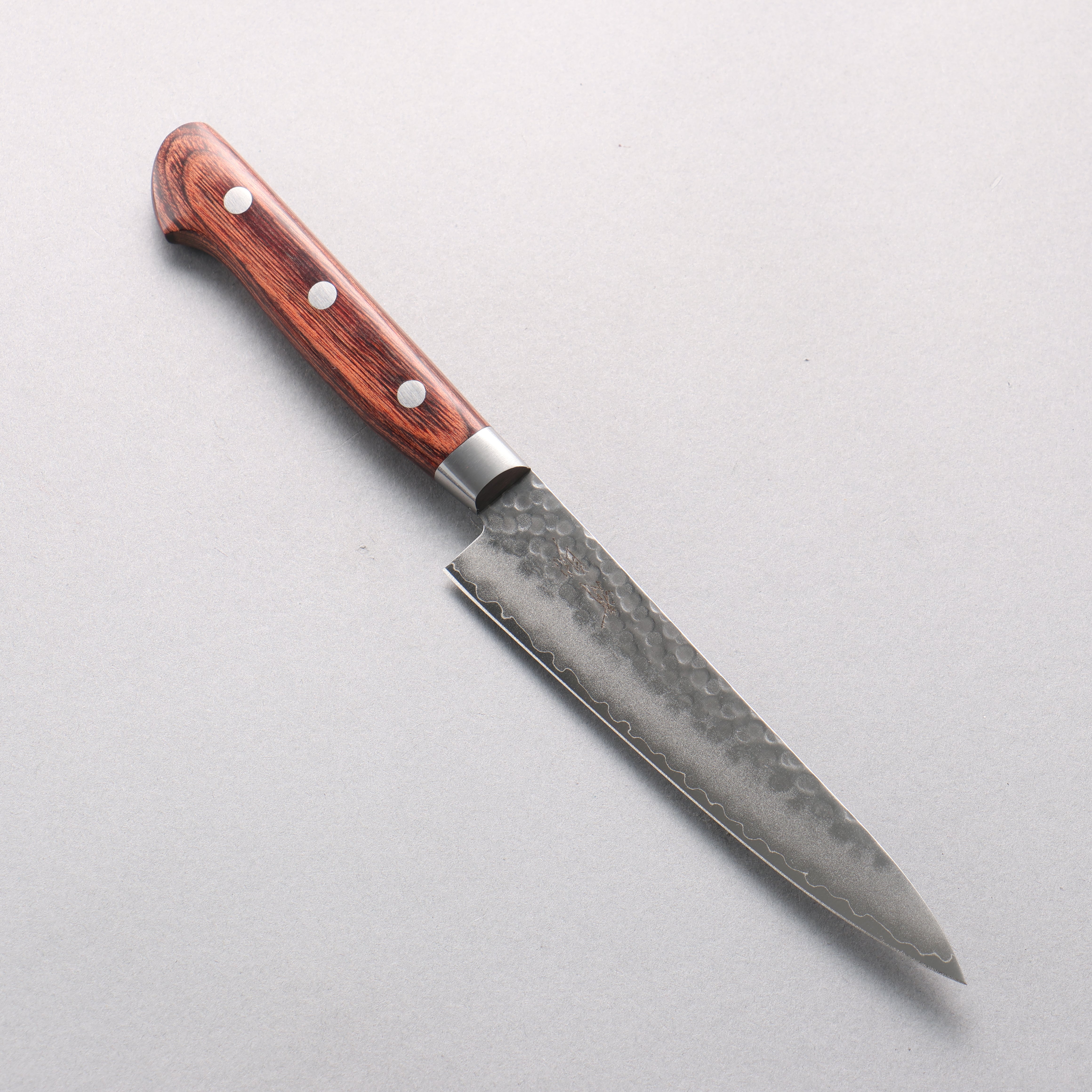 Seisuke VG10 Hammered Petty-Utility 135mm Mahogany Handle - Seisuke Knife