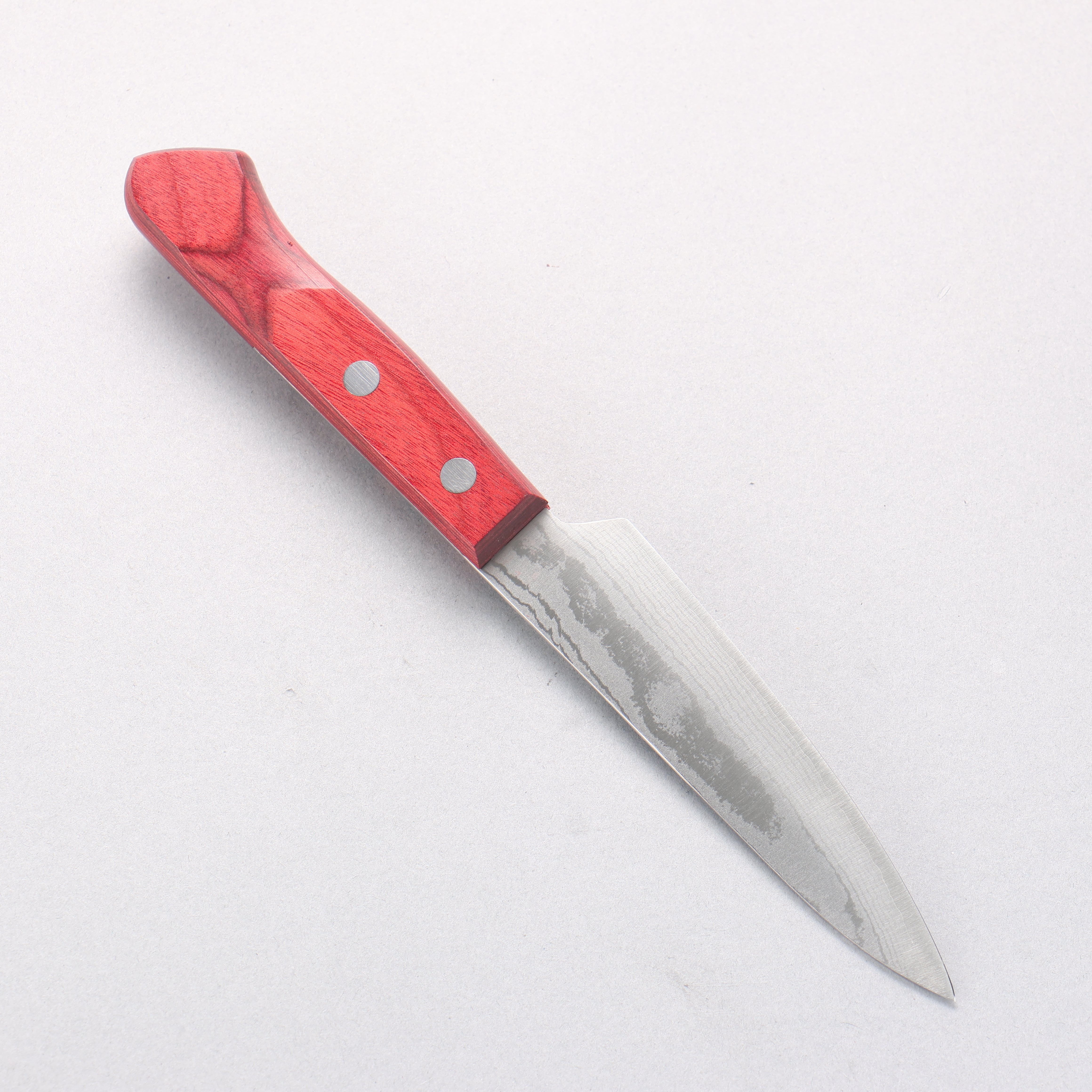Shigeki Tanaka VG10 17 Layer Damascus Petty-Utility 120mm Red Pakka wood Handle - Seisuke Knife