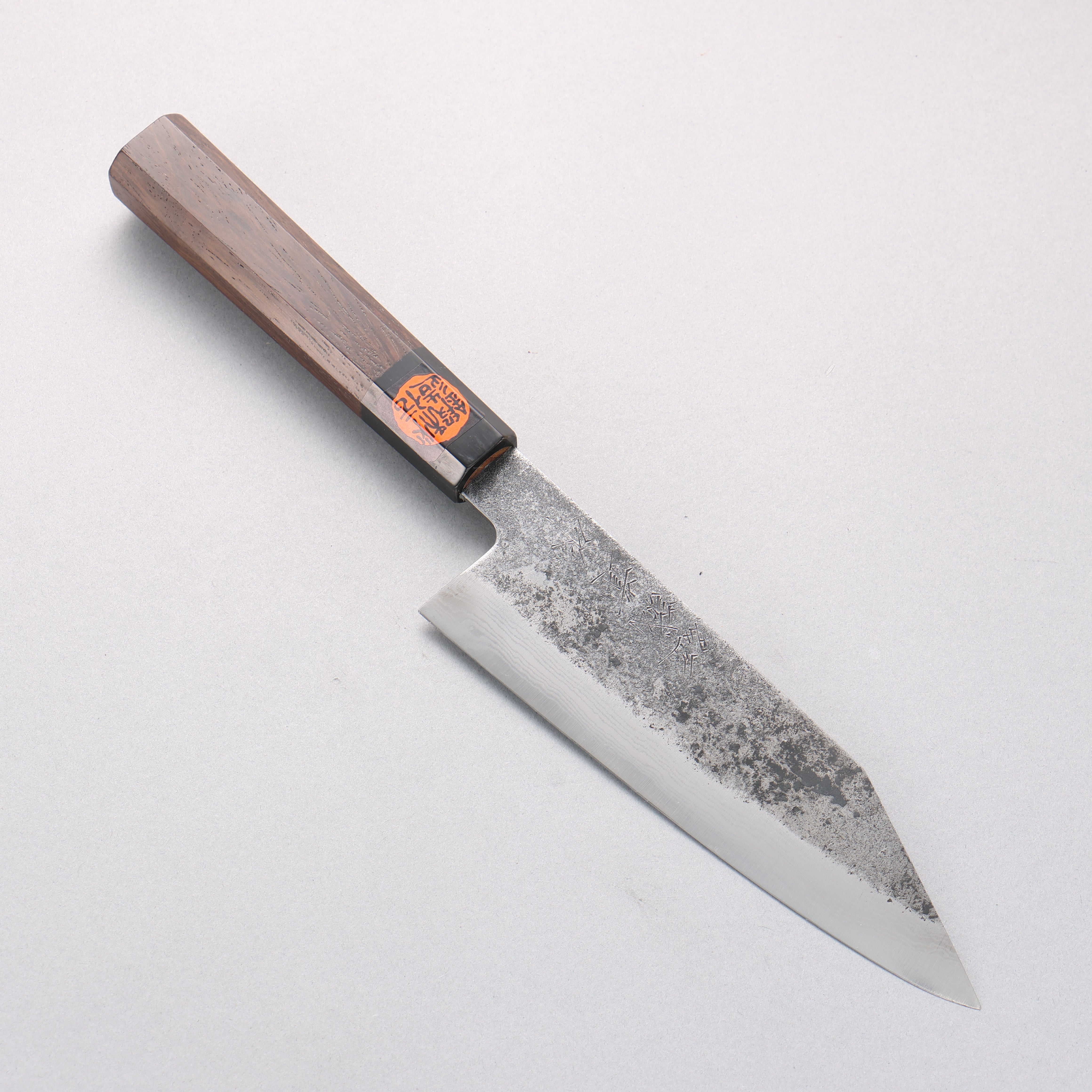 Shigeki Tanaka TEKKA Blue Steel No.2 Kurouchi Damascus Kiritsuke Santoku 170mm Walnut Handle - Seisuke Knife