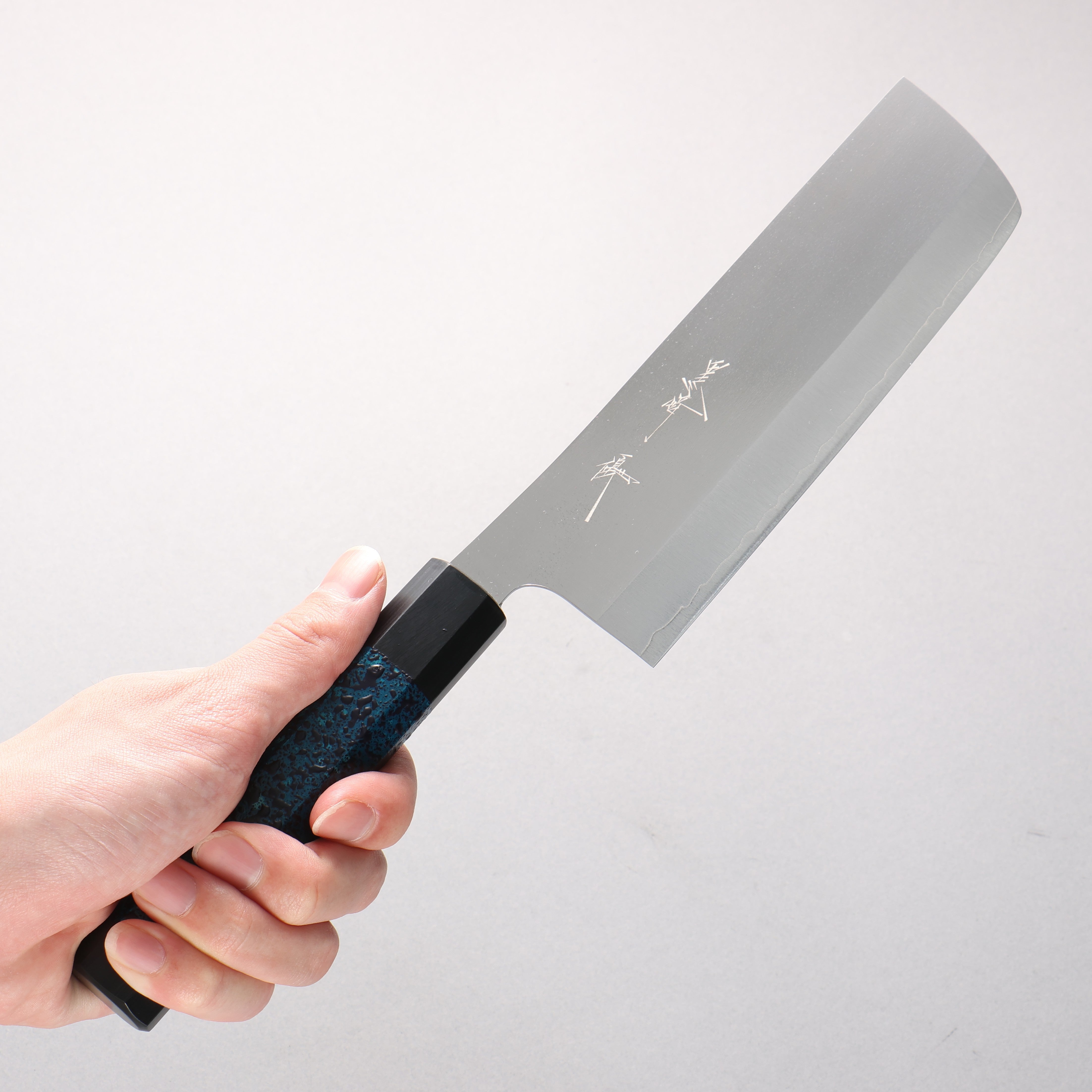 Yu Kurosaki New Gekko VG-XEOS Nakiri 165mm Indigo Lacquered (Tenmoku) Handle - Seisuke Knife
