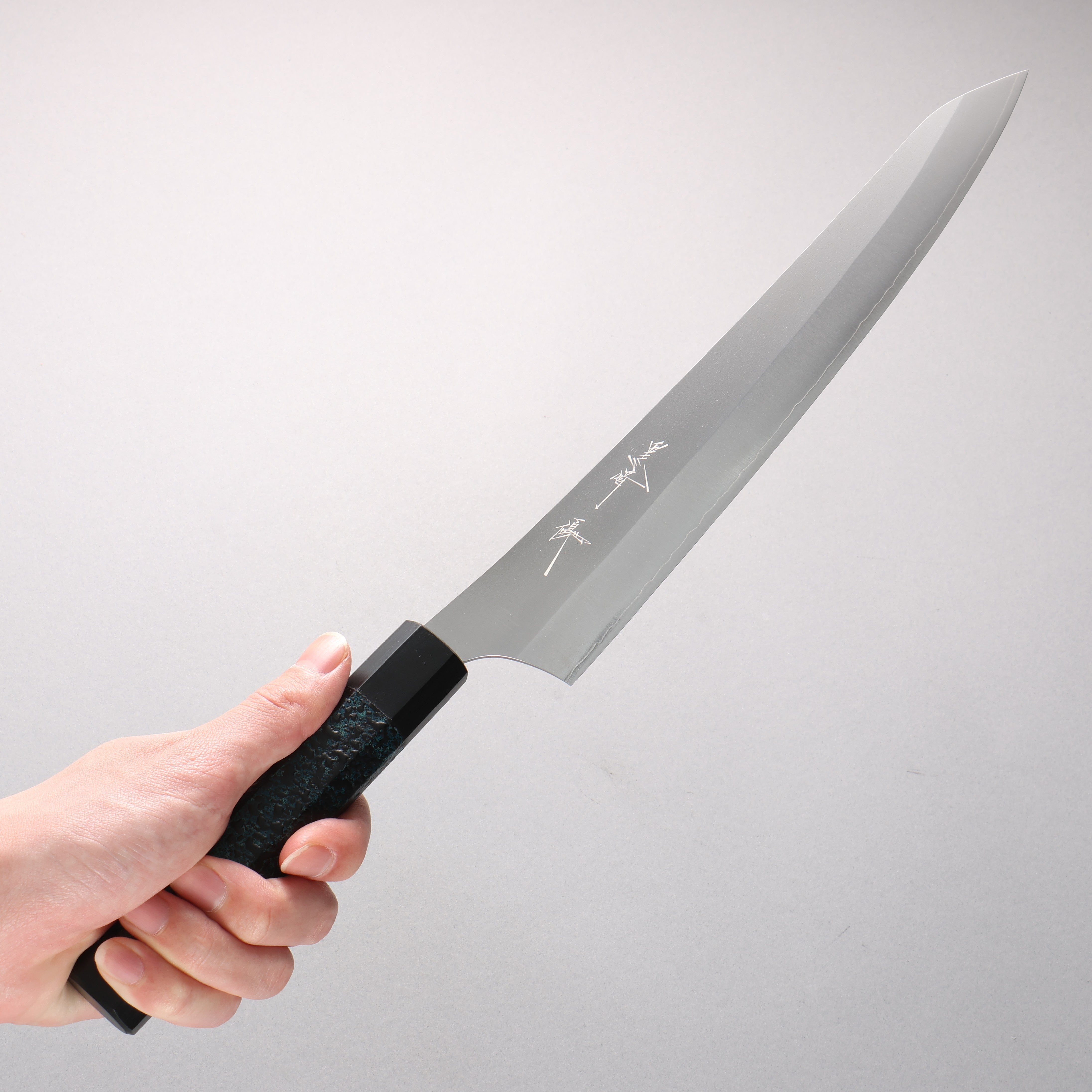 Yu Kurosaki New Gekko VG-XEOS Sujihiki 270mm Indigo Lacquered (Tenmoku) Handle - Seisuke Knife