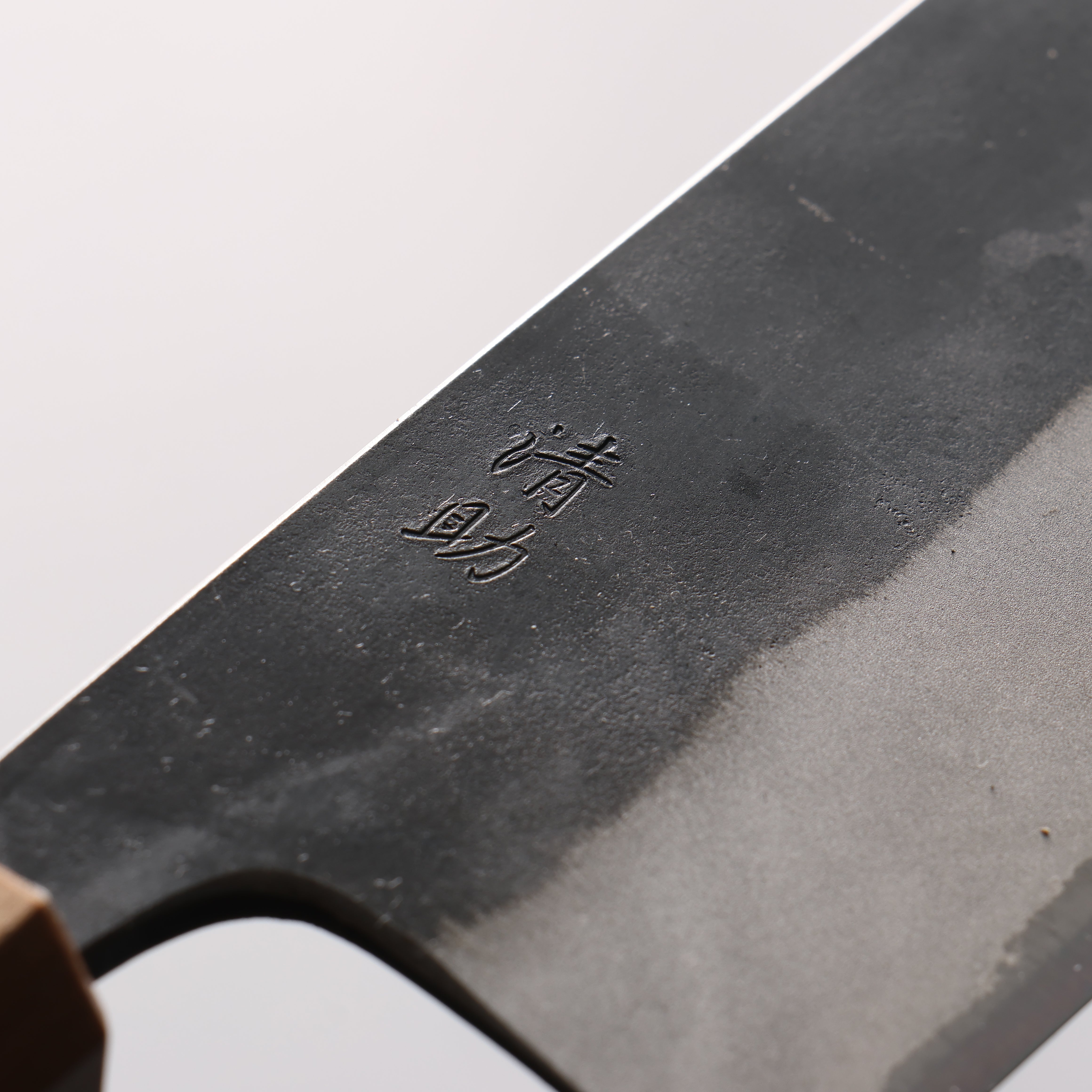 Seisuke Blue Steel No.2 Black Finished Nakiri 165mm Burnt Chestnut (ferrule: Cherry Wood) Handle - Seisuke Knife