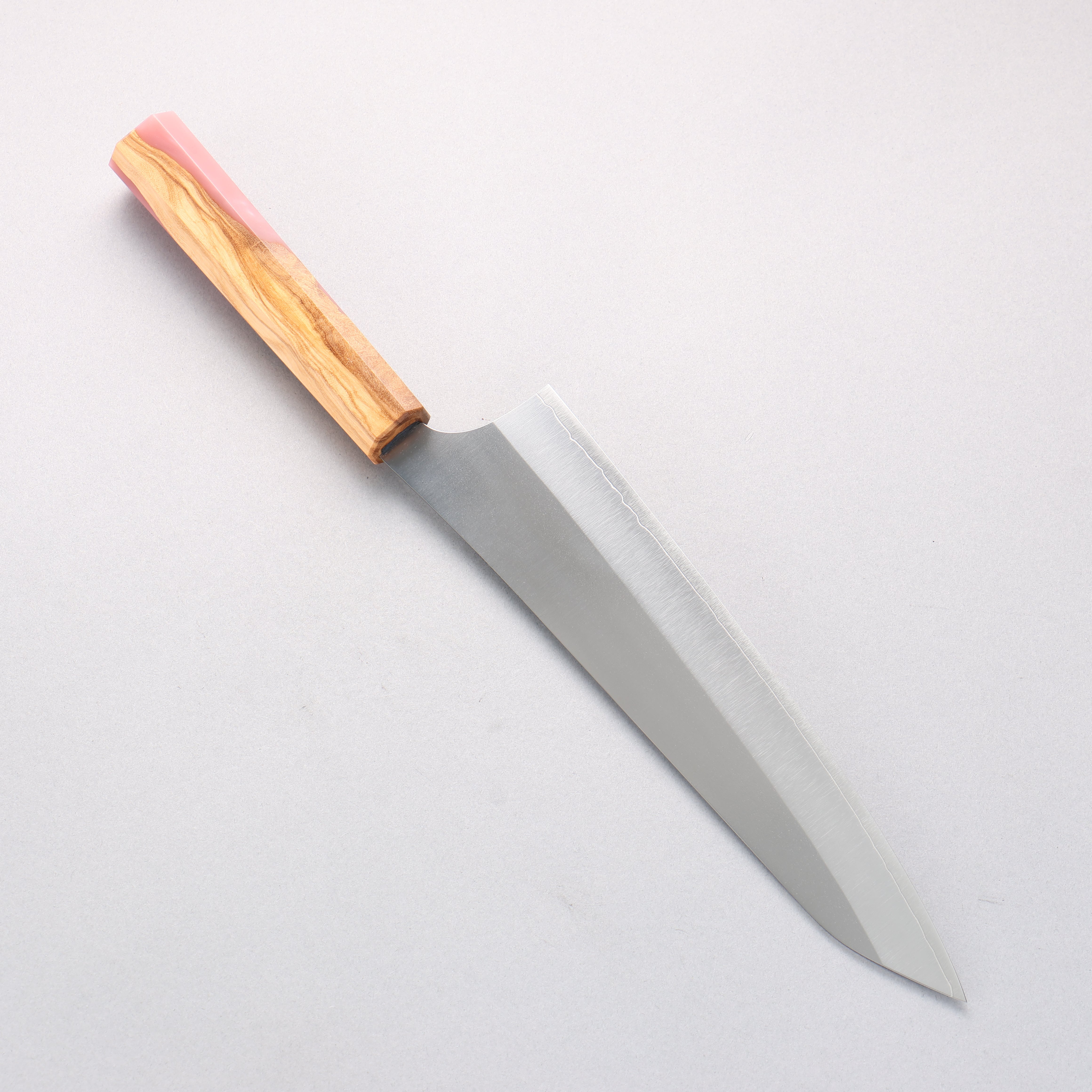 Yu Kurosaki New Gekko VG-XEOS Gyuto 210mm Olive Tree and Pink Resin Handle - Seisuke Knife
