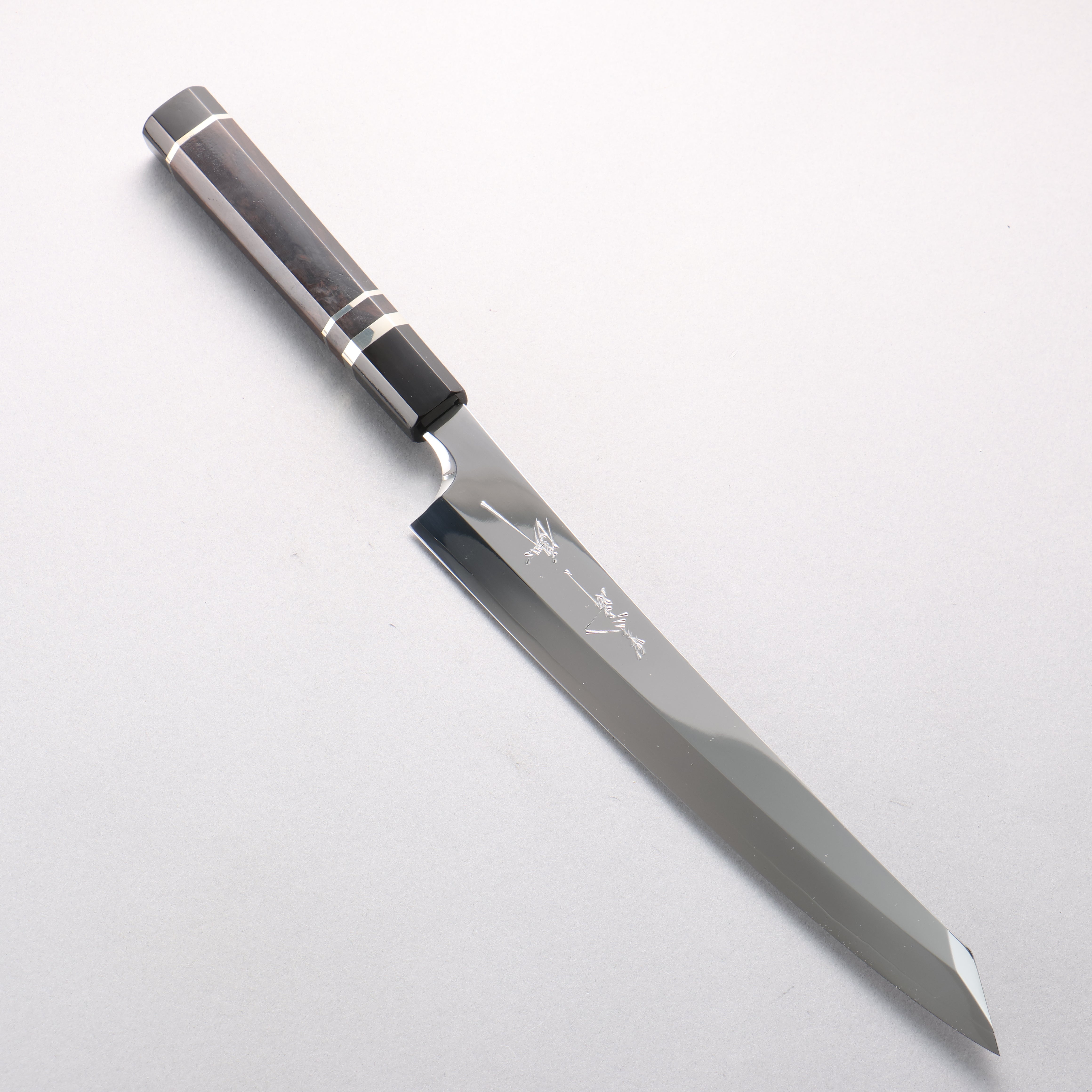 Yu Kurosaki SG2 Mirrored Finish Kiritsuke Yanagiba 240mm Ebony Wood (with 3 Silver Rings) Handle with Sheath - Seisuke Knife
