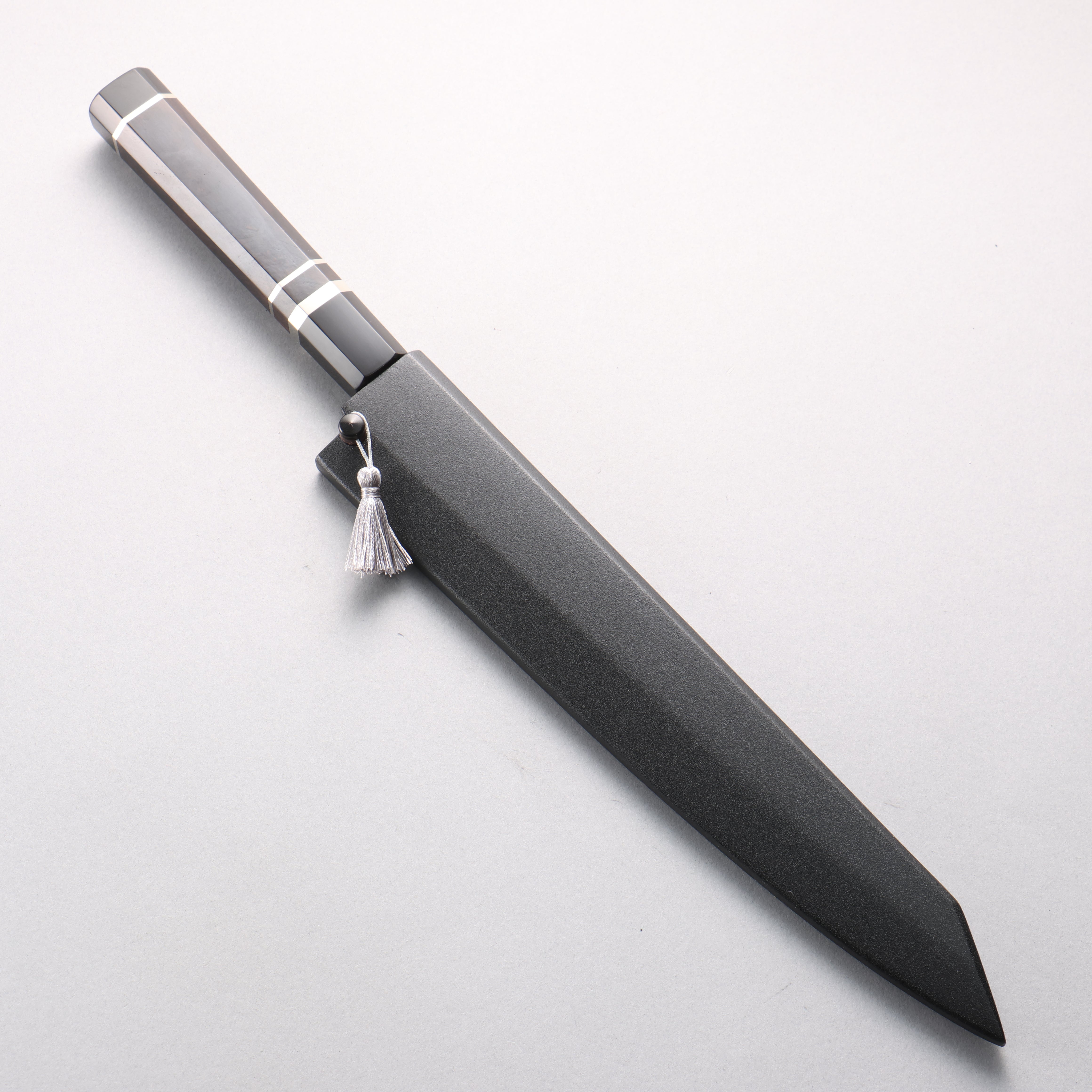 Yu Kurosaki SG2 Mirrored Finish Kiritsuke Yanagiba 240mm Ebony Wood (with 3 Silver Rings) Handle with Sheath - Seisuke Knife