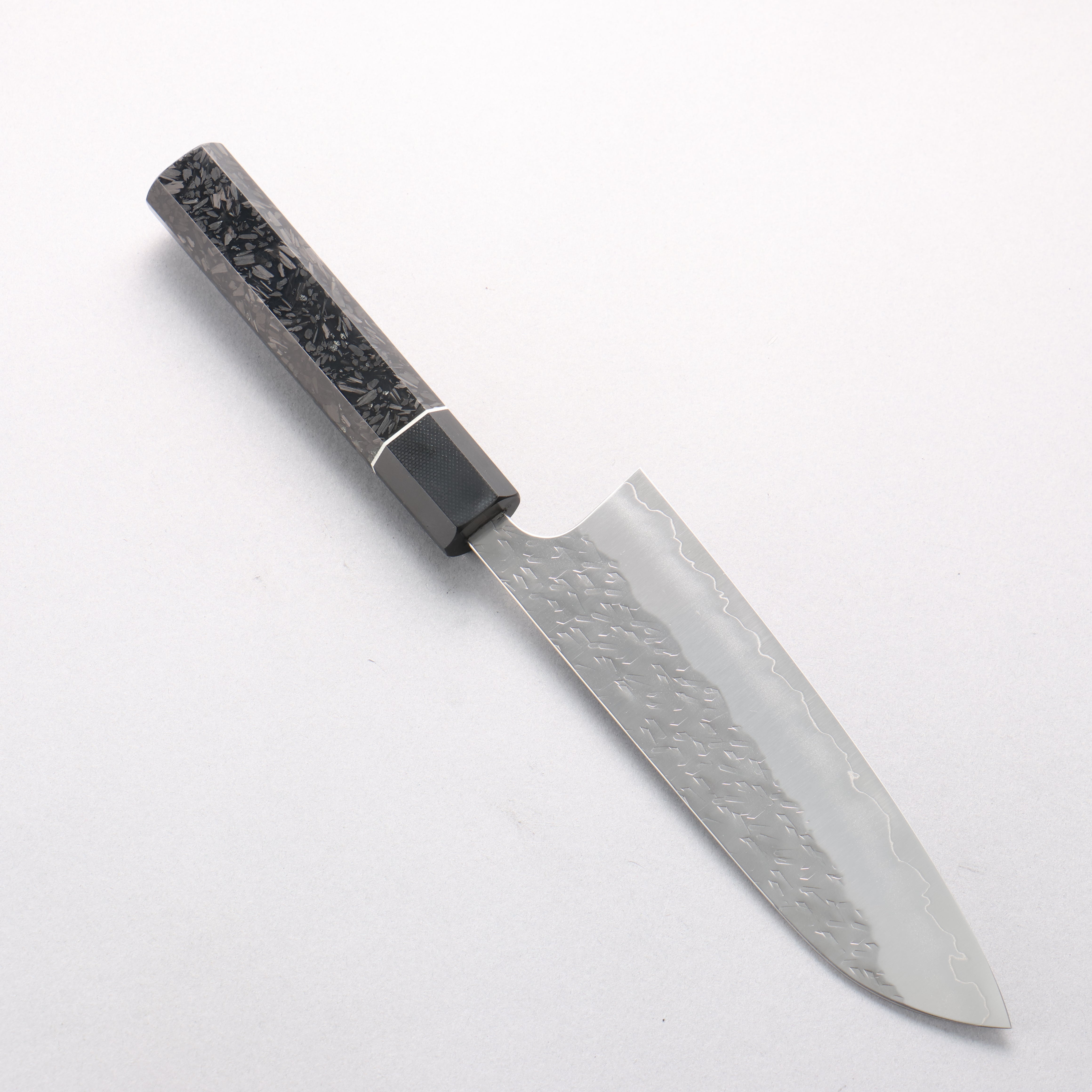 Yoshimi Kato Hyo SG2 Hammered Santoku 170mm Carbon Fiber (ferrule: G10) Handle - Seisuke Knife