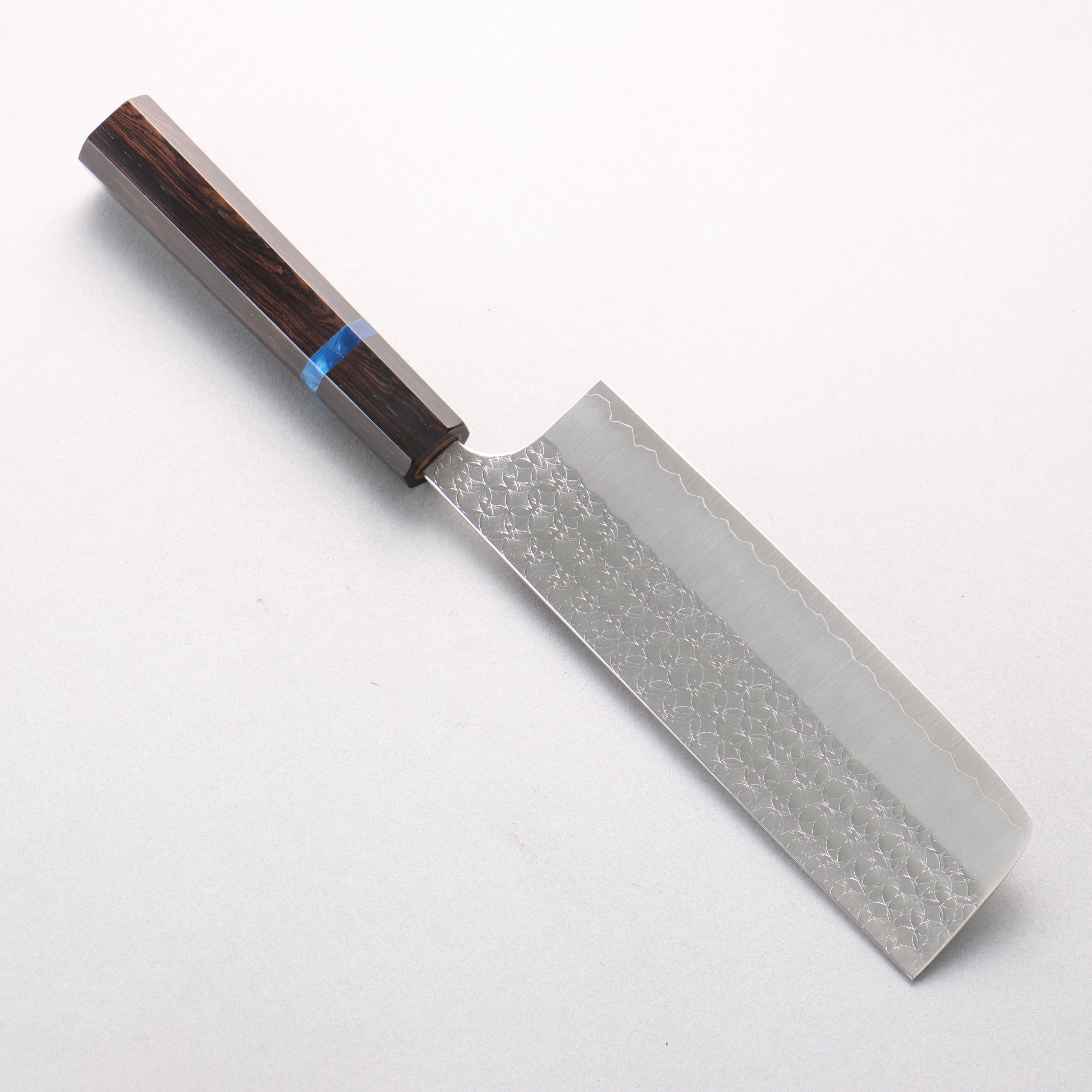 Yoshimi Kato Minamo SG2 Hammered Nakiri 165mm Ebony (Blue Ring) Handle - Seisuke Knife