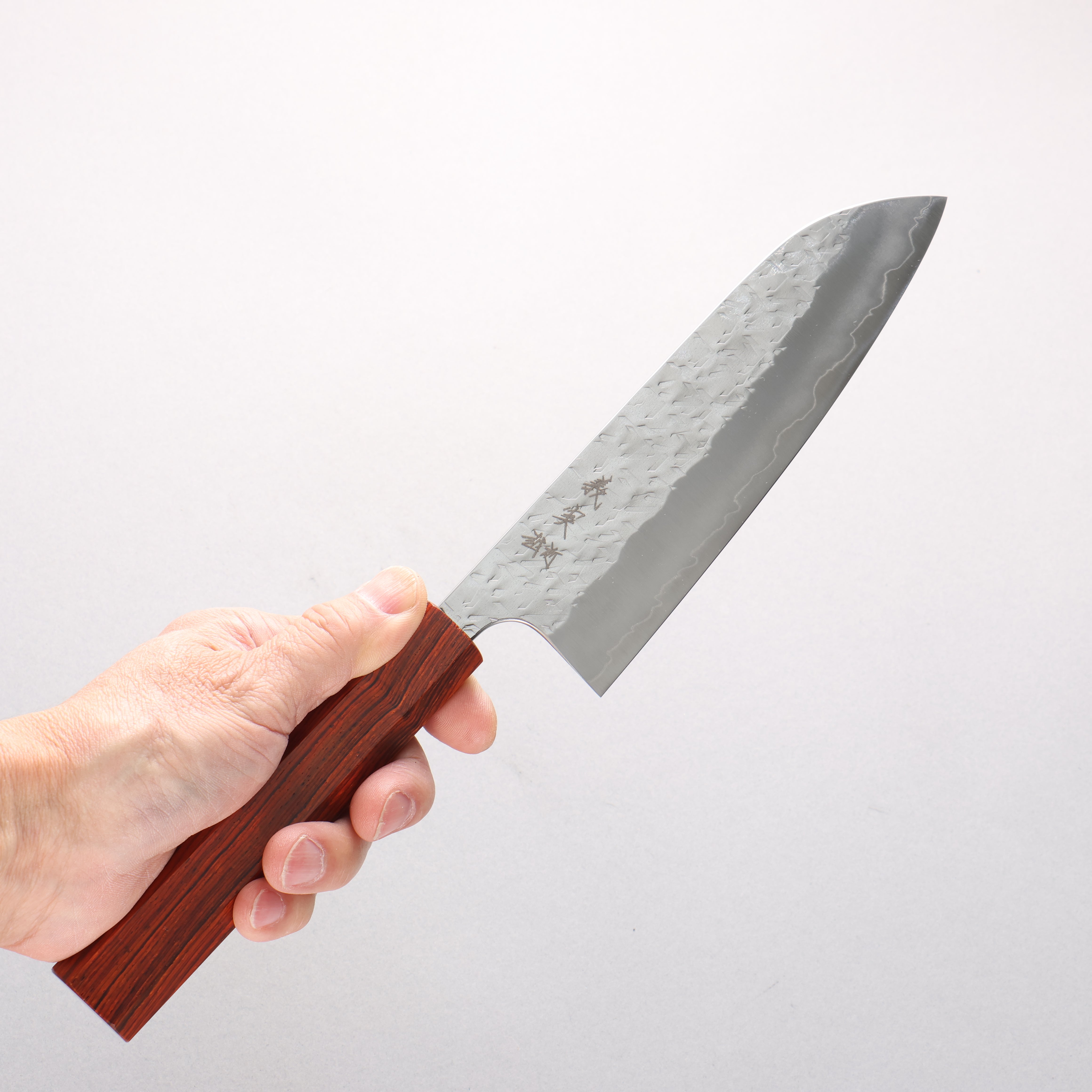 Yoshimi Kato Hyo SG2 Hammered Santoku 170mm Cocobolo Handle - Seisuke Knife