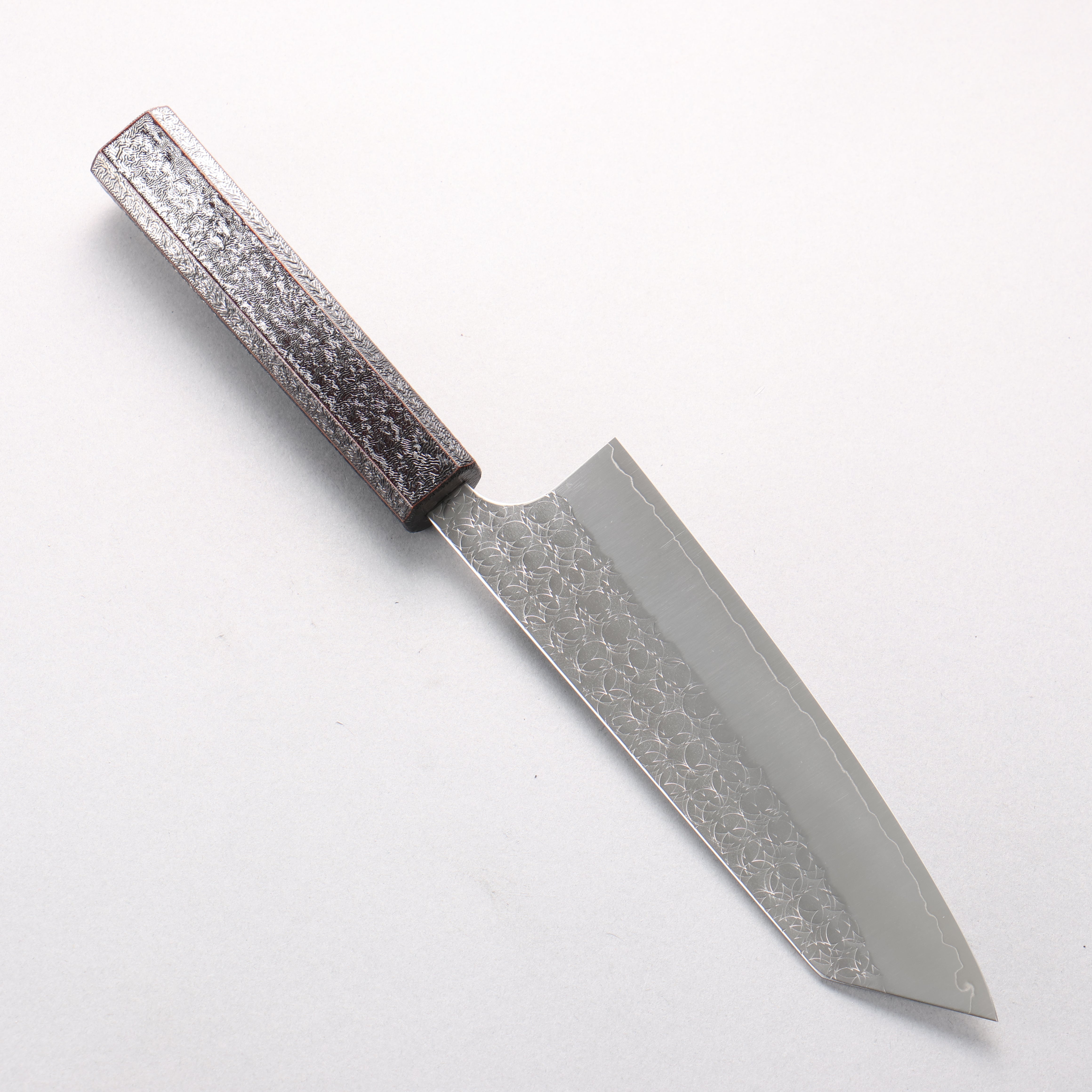 Yoshimi Kato Hyo SG2 Hammered Bunka 170mm Oak with Black Silver Lacquer Handle - Seisuke Knife